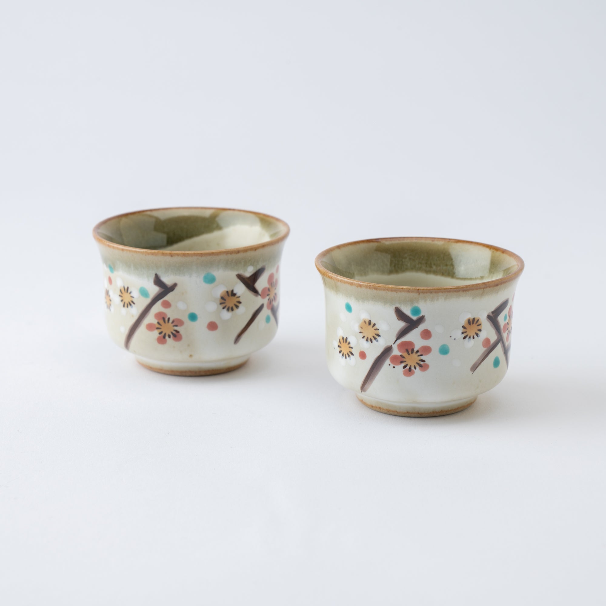 Red and White Plum Blossom Sake Set