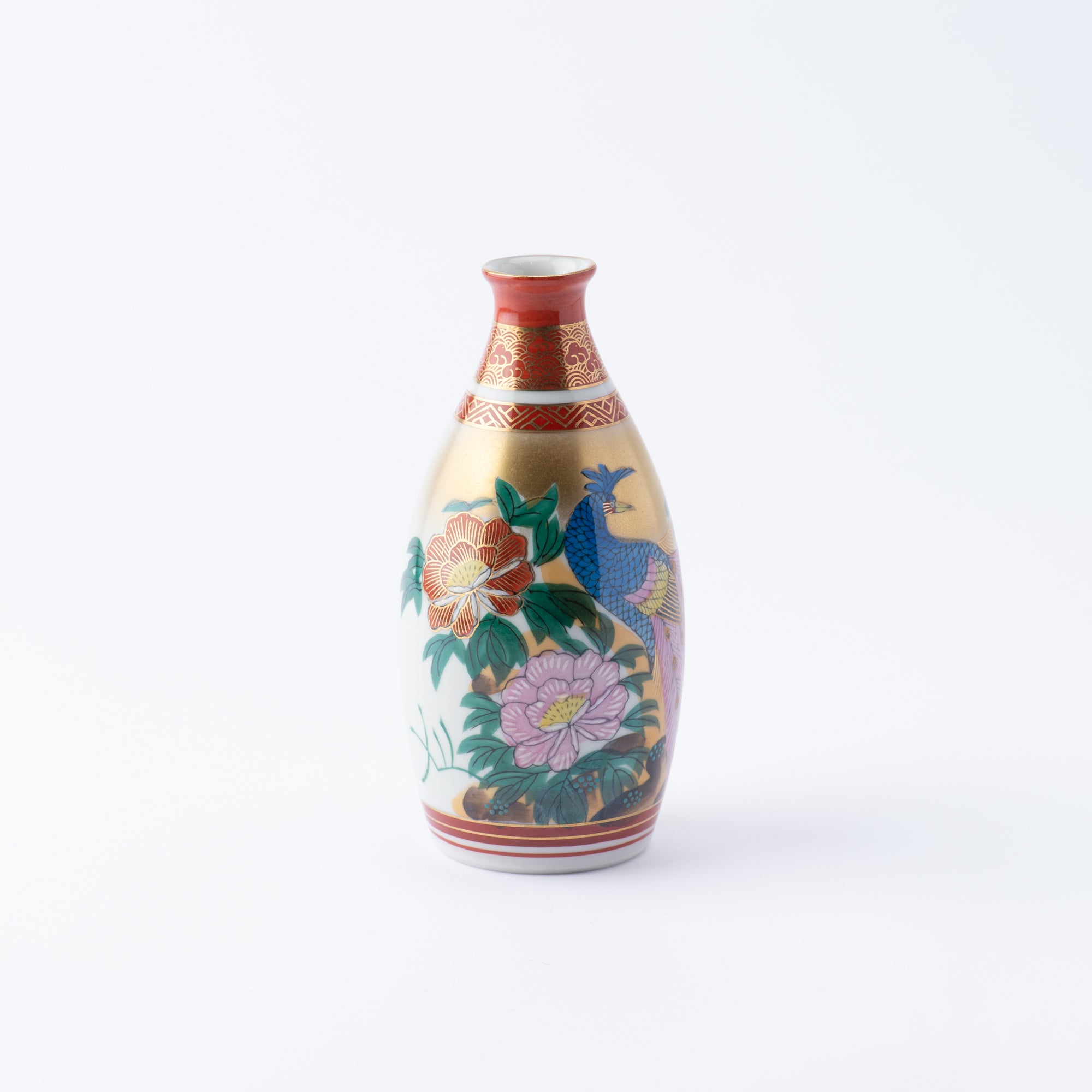 Peacock and Peony Sake Set