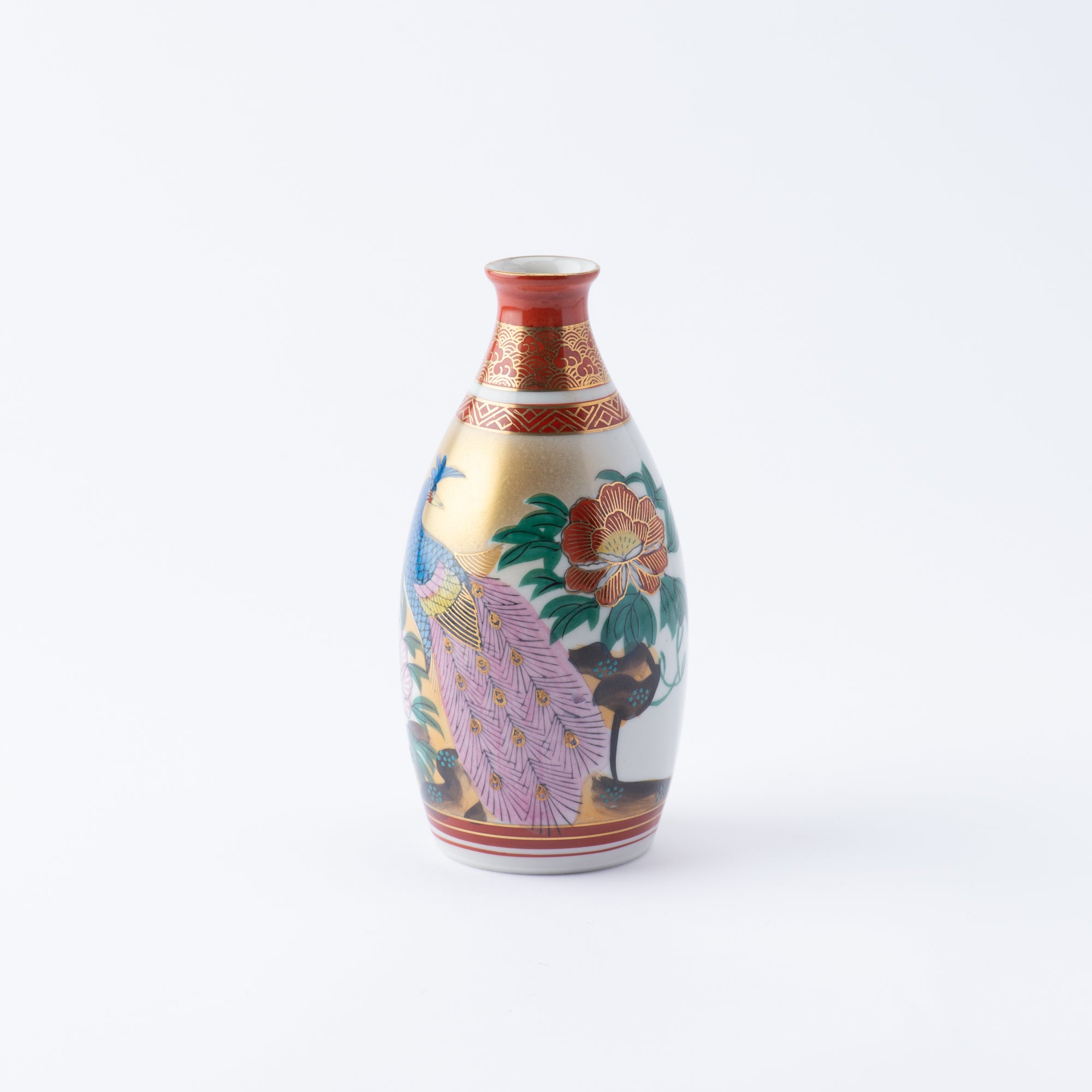Peacock and Peony Sake Set