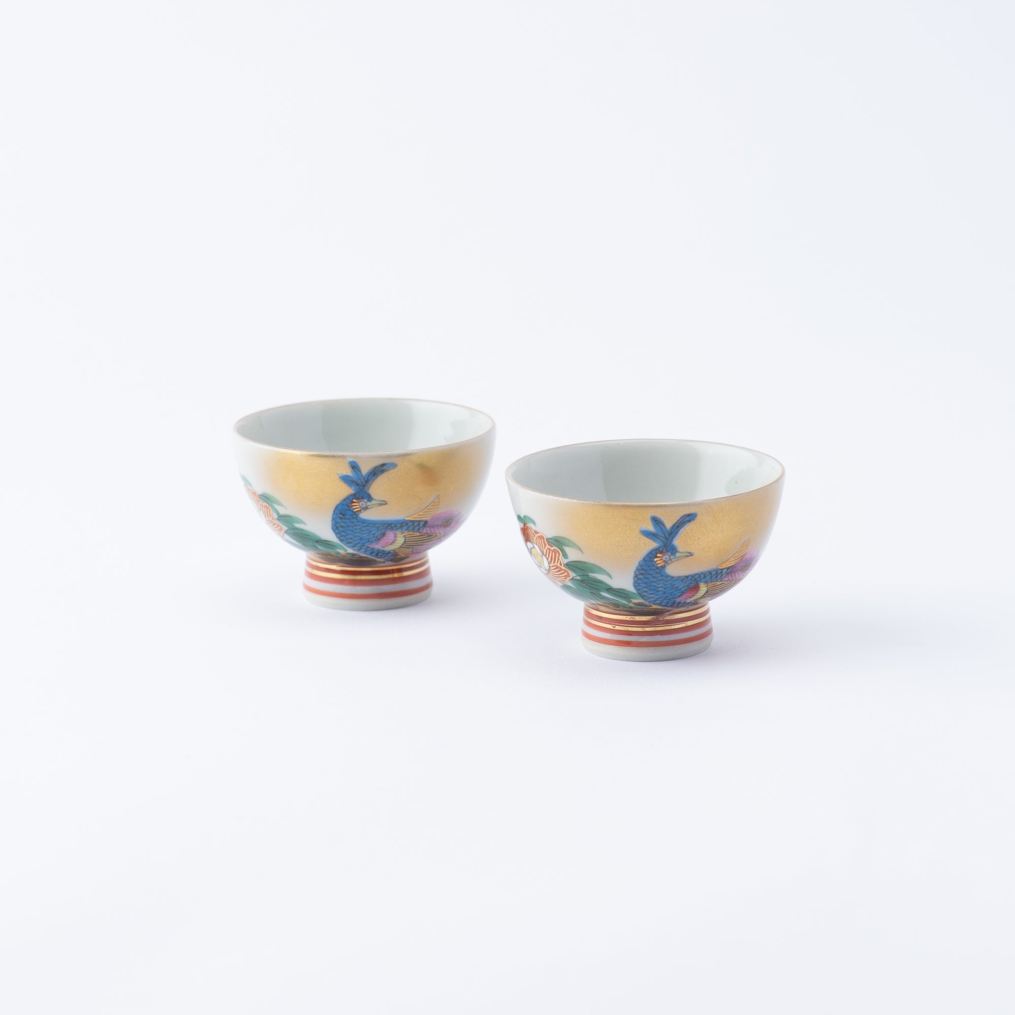 Peacock and Peony Sake Set