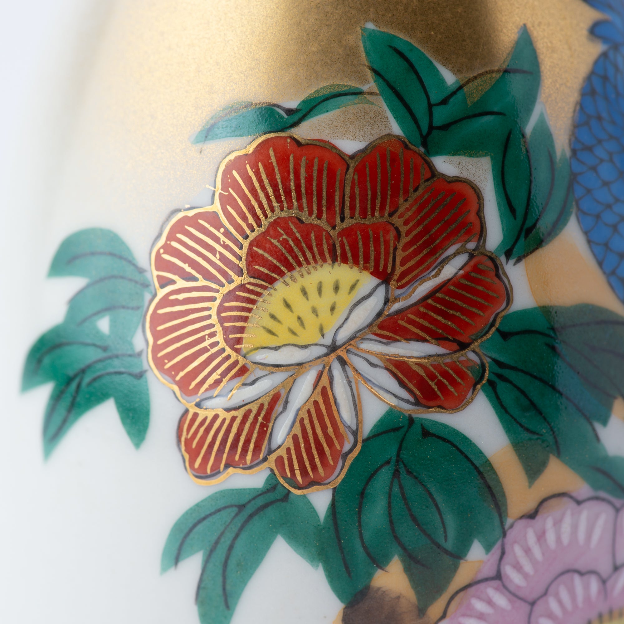 Peacock and Peony Sake Set