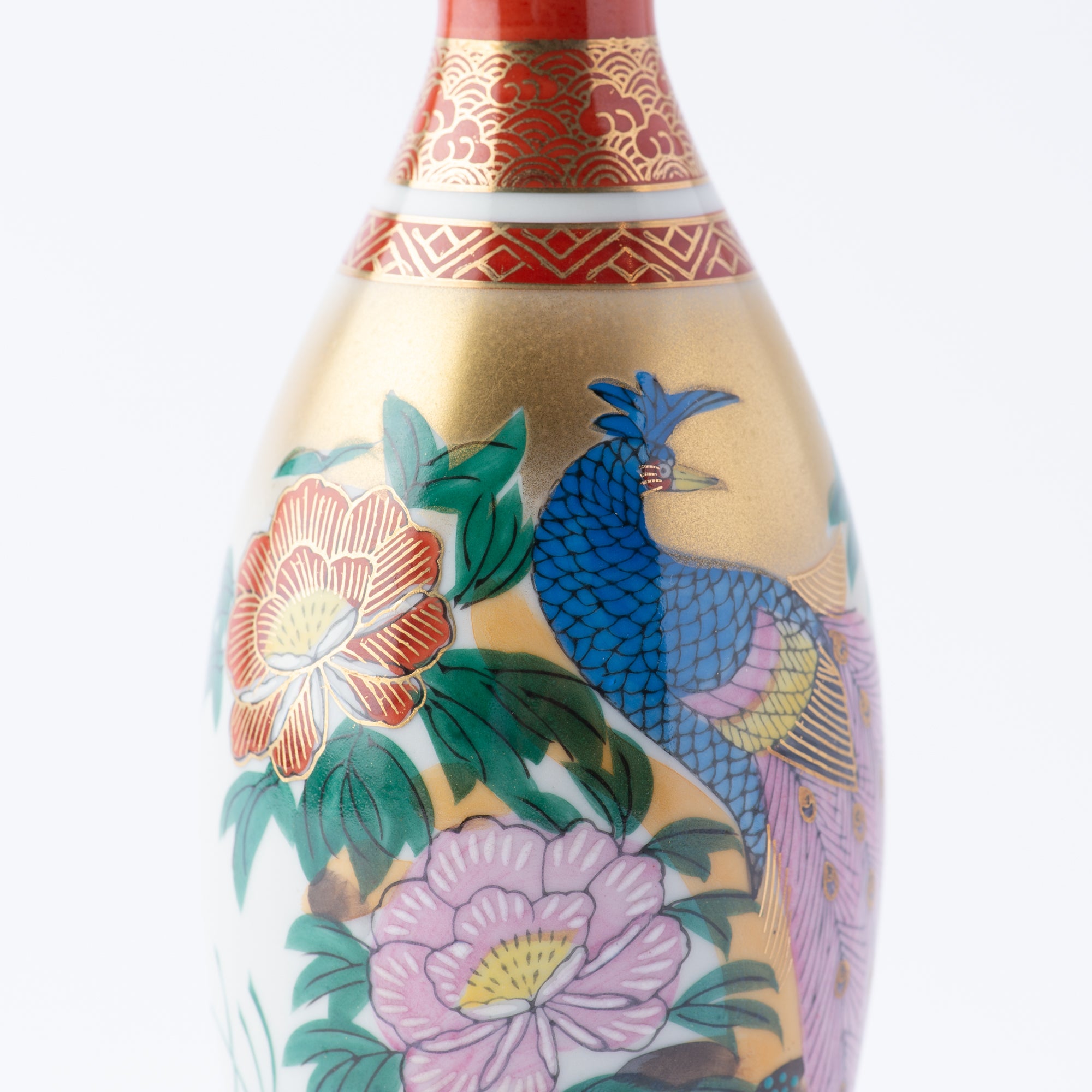 Peacock and Peony Sake Set