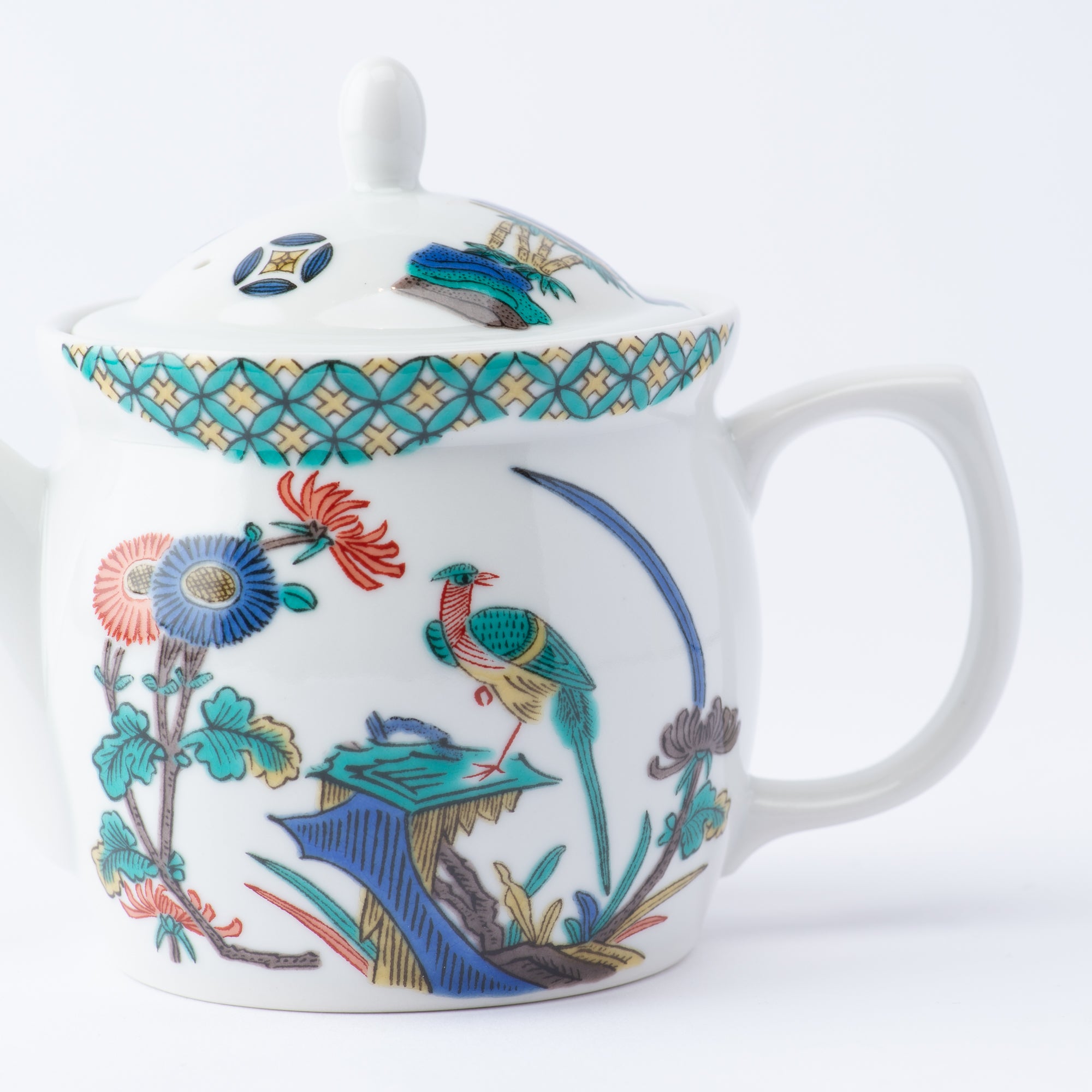 Ko-Kutani Bird and Flower Japanese Tea Set