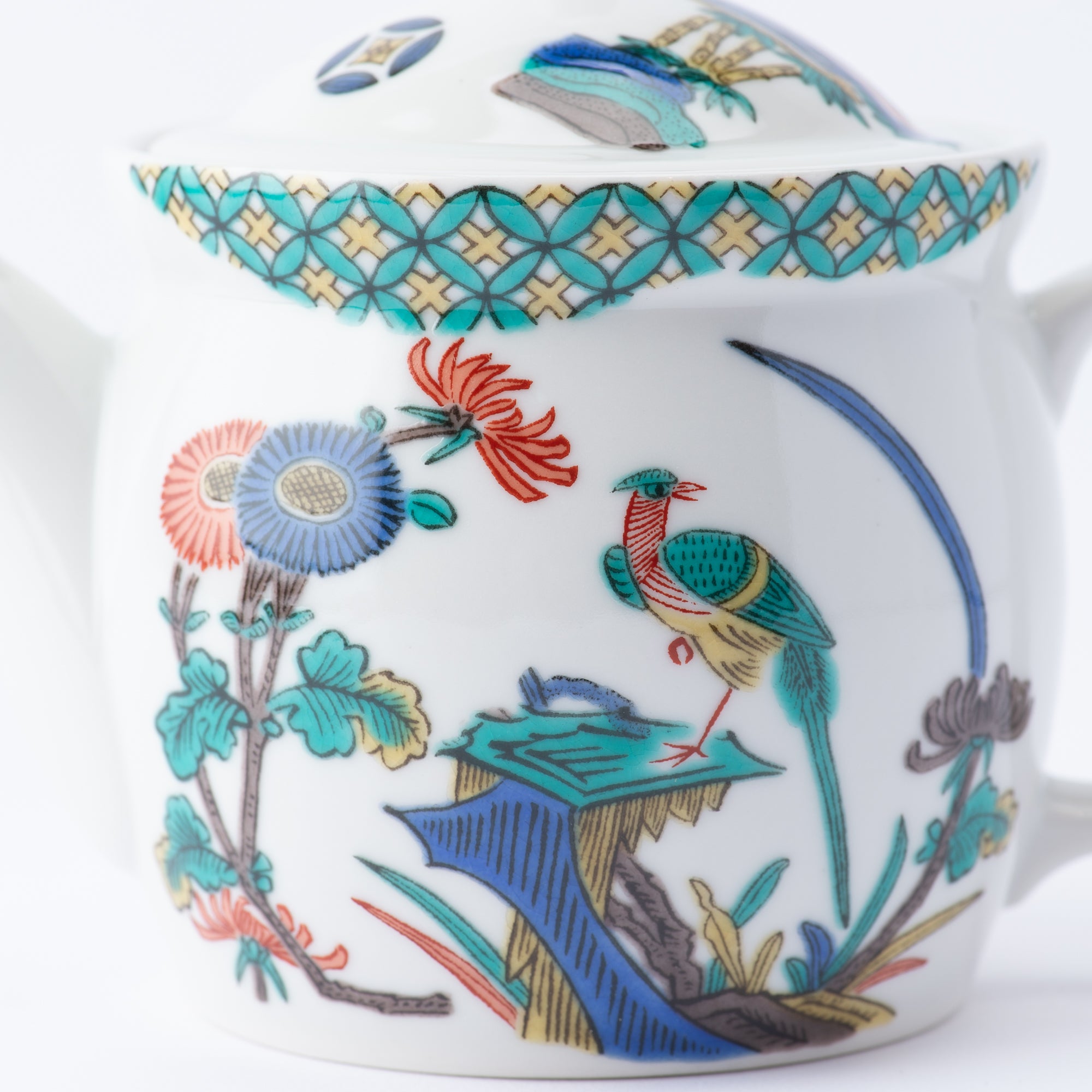 Ko-Kutani Bird and Flower Japanese Tea Set