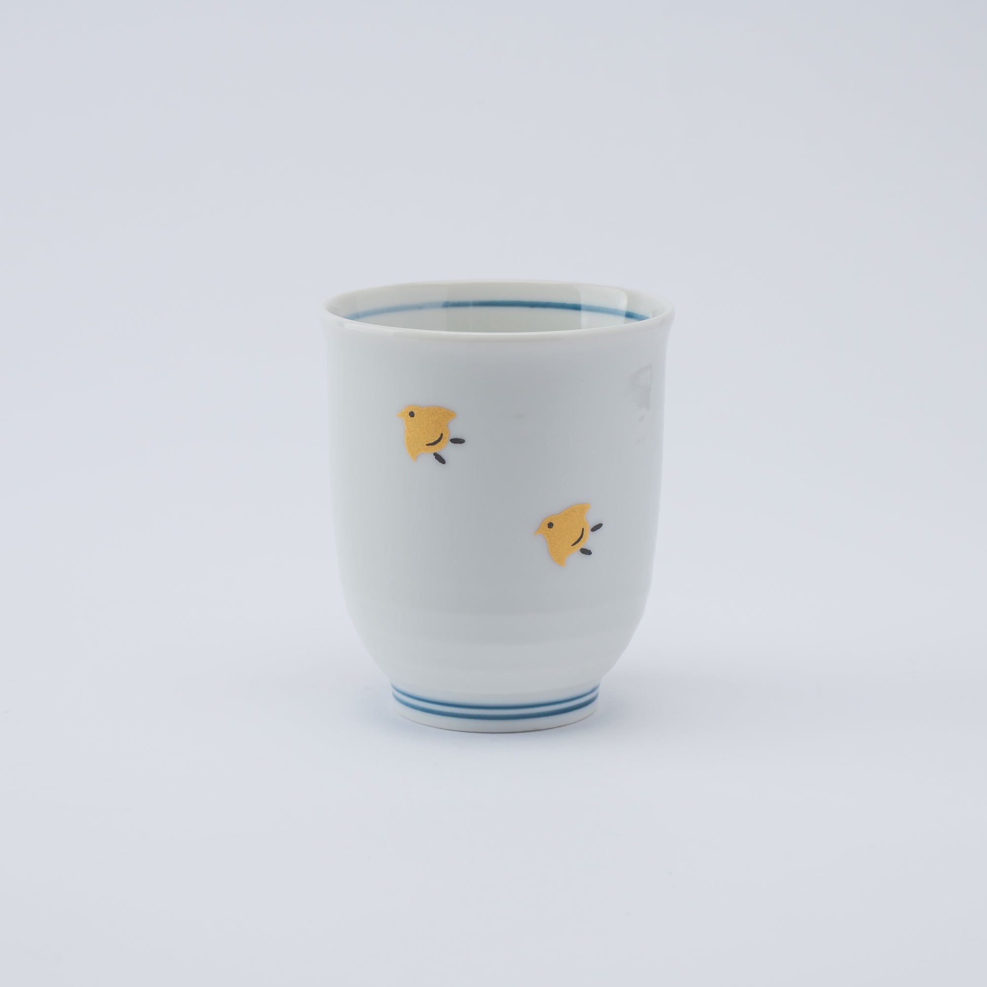 Waves and Birds Yunomi Japanese Teacup Pair