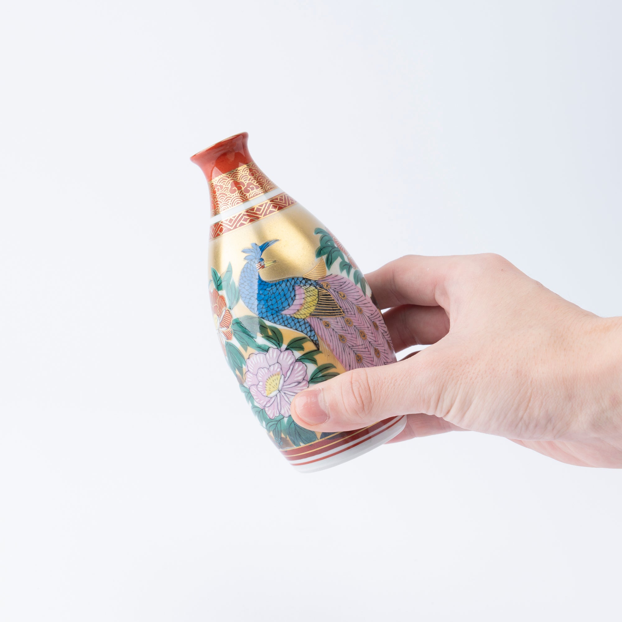 Peacock and Peony Sake Set