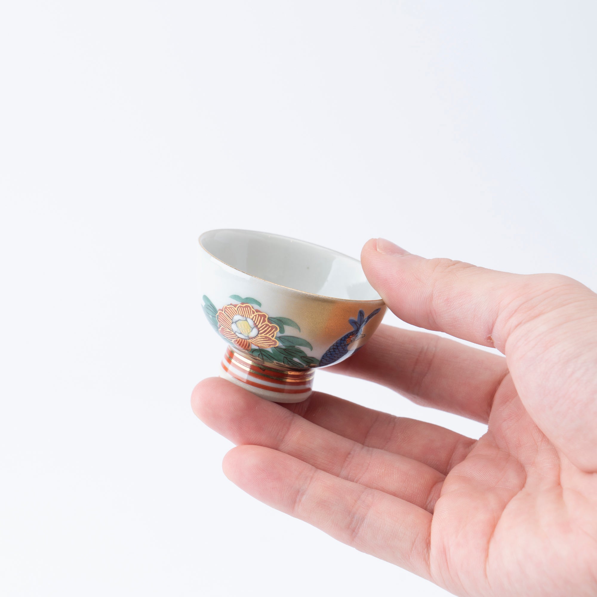 Peacock and Peony Sake Set