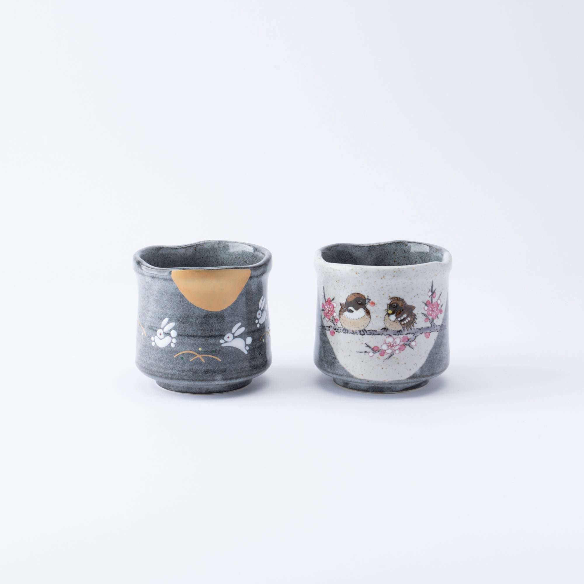 Gray Wave Yunomi Japanese Teacup