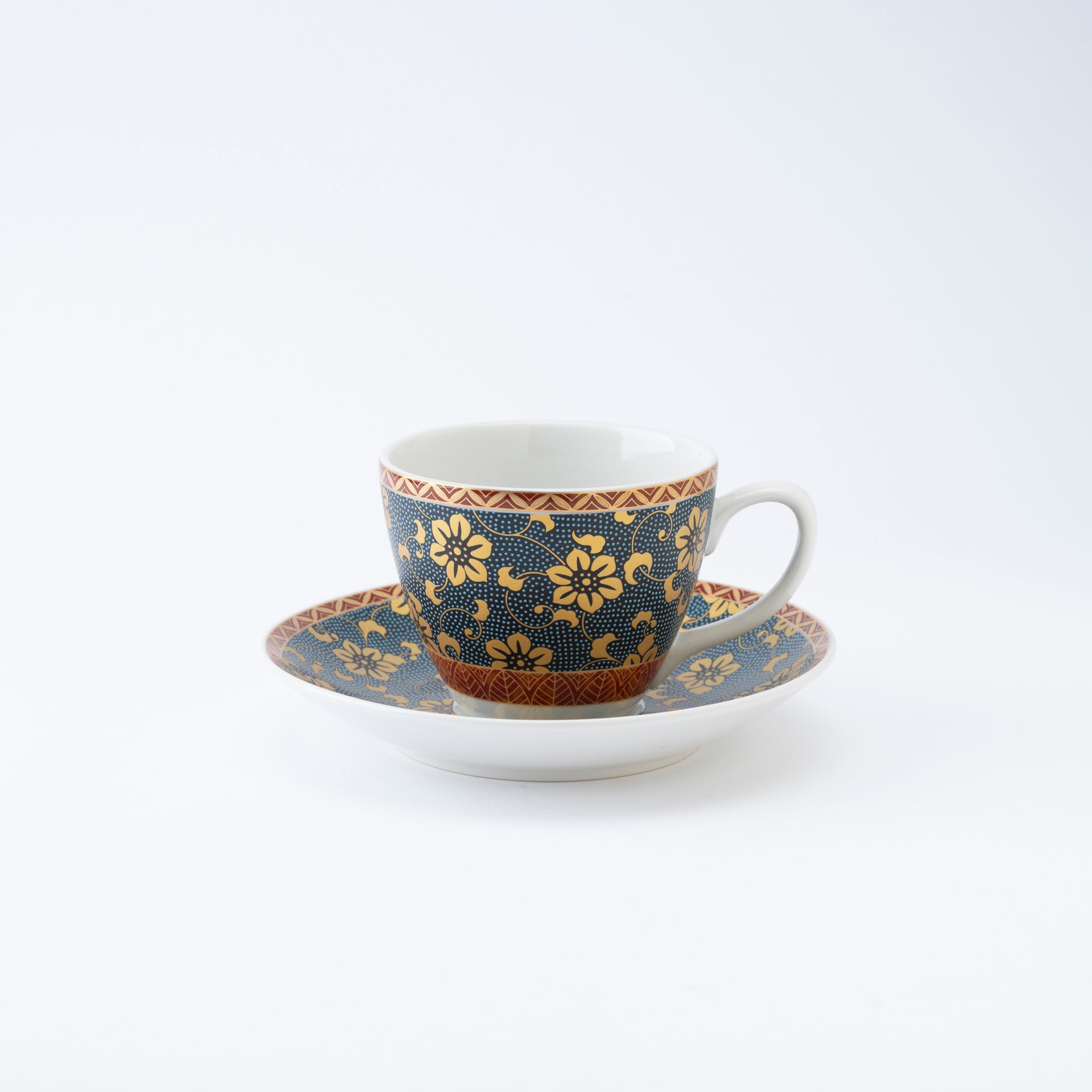 Clematis Chibu Cup & Saucer - JAPAN KUTANI SHOP