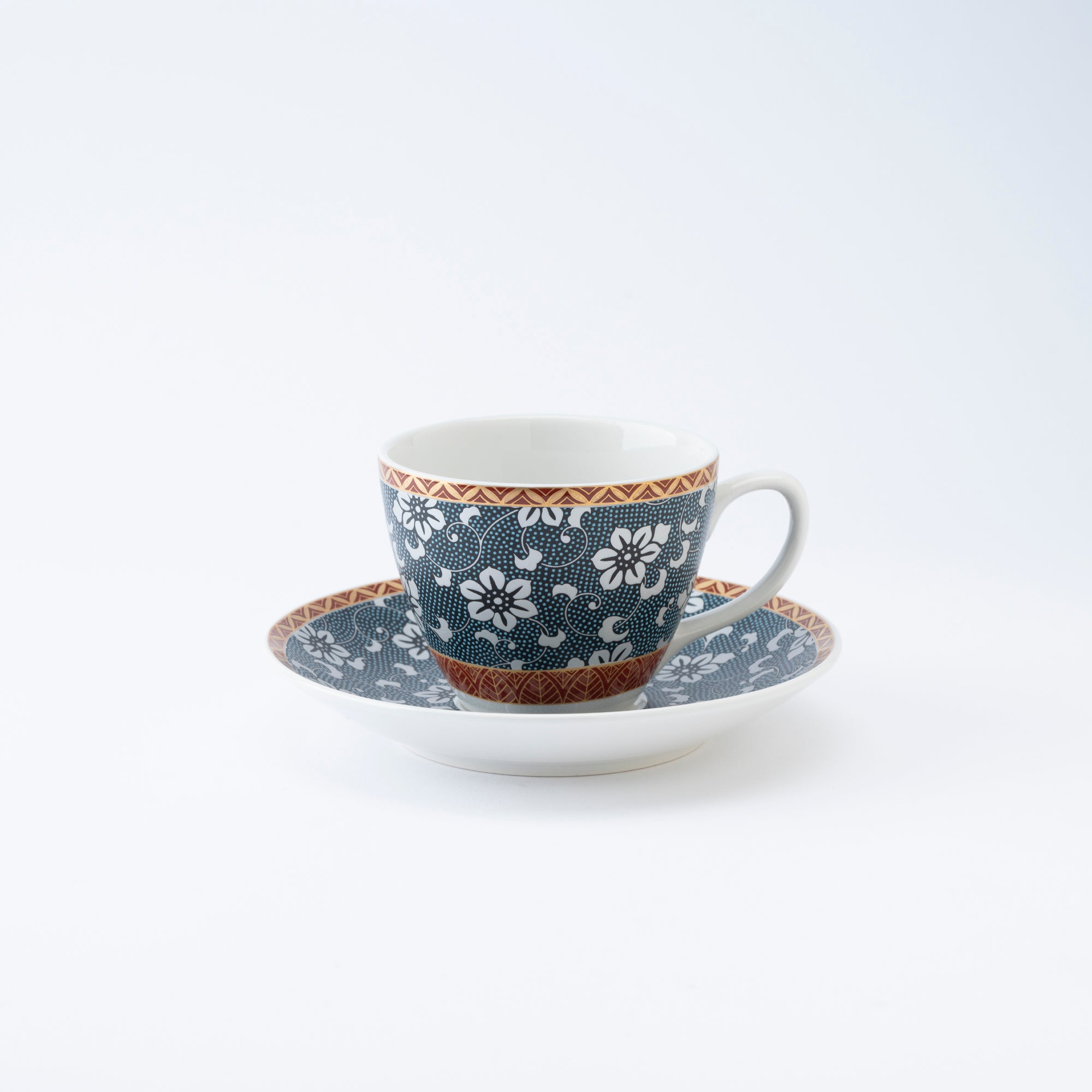 Clematis Chibu Cup & Saucer - JAPAN KUTANI SHOP