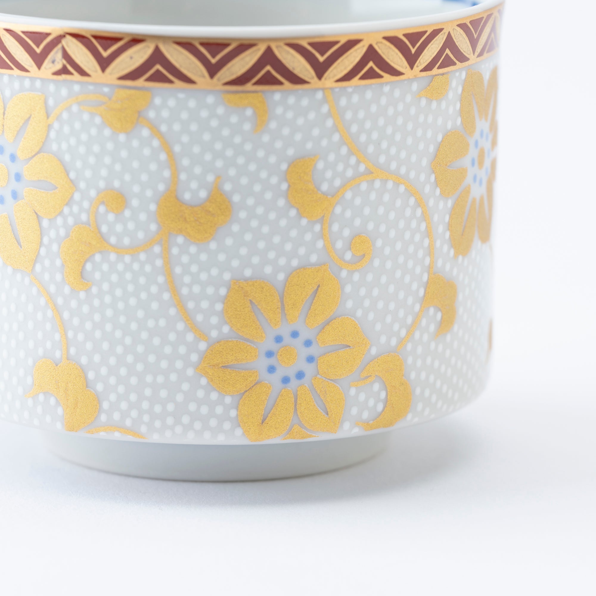 Gold Clematis Chibu Sake Cup Pair - JAPAN KUTANI SHOP