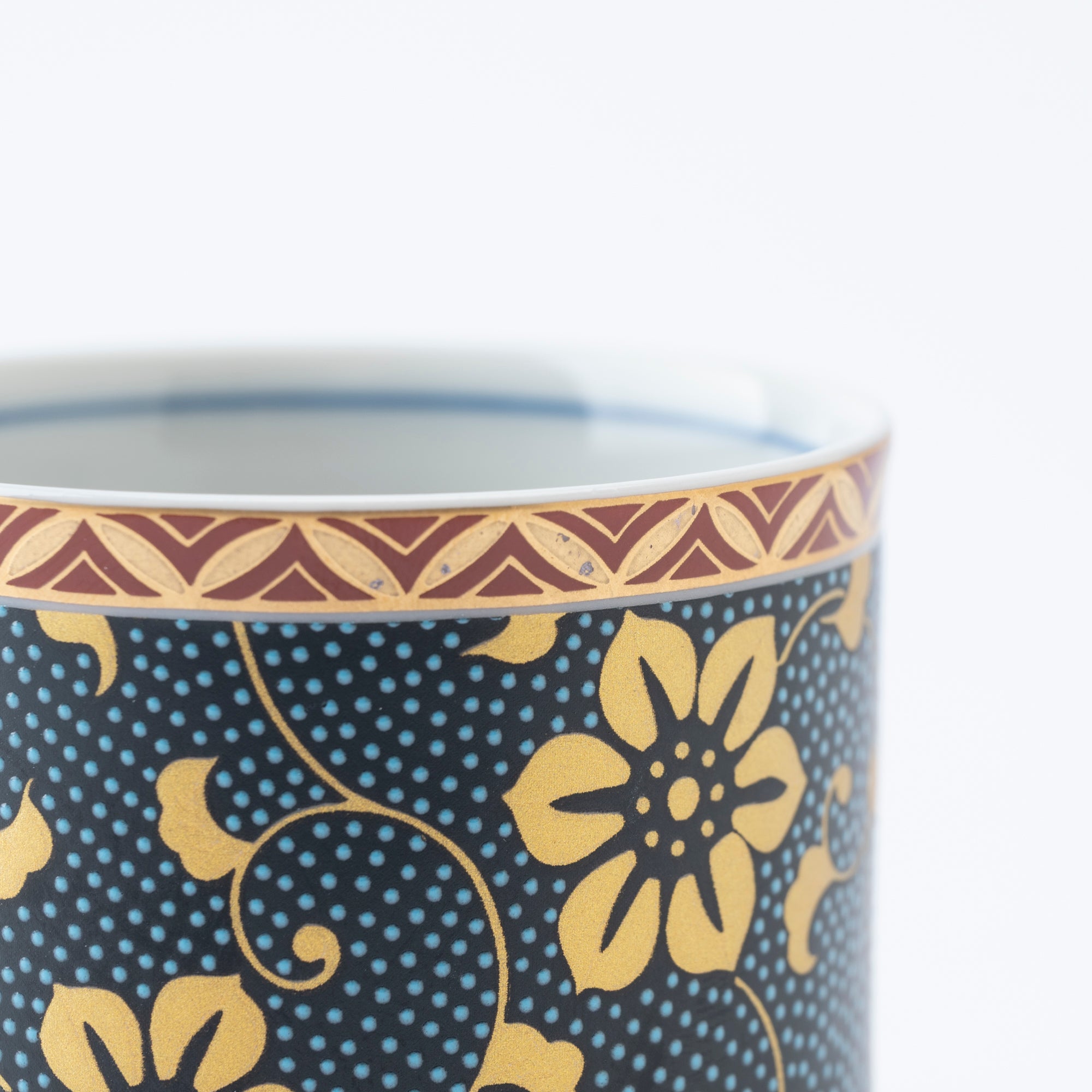 Gold Clematis Chibu Sake Cup Pair - JAPAN KUTANI SHOP