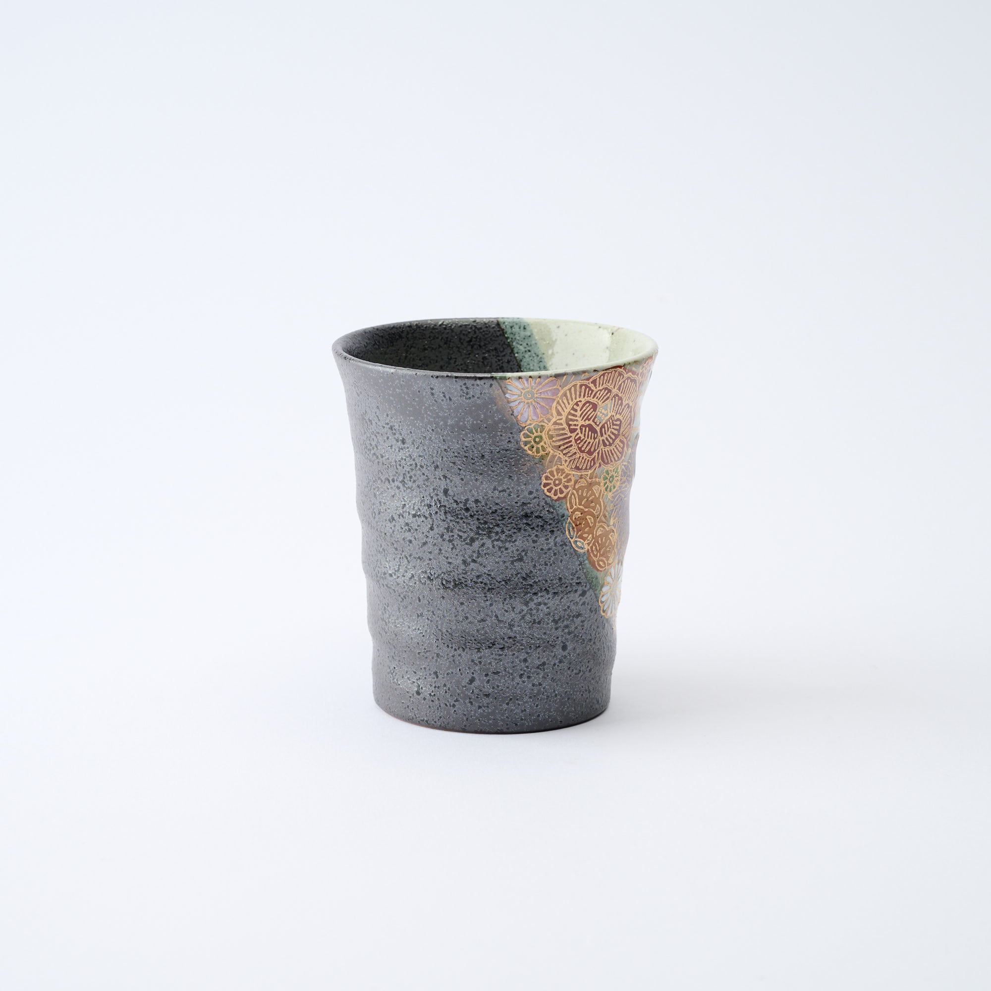 Hanazume on Black Mug Pair - JAPAN KUTANI SHOP
