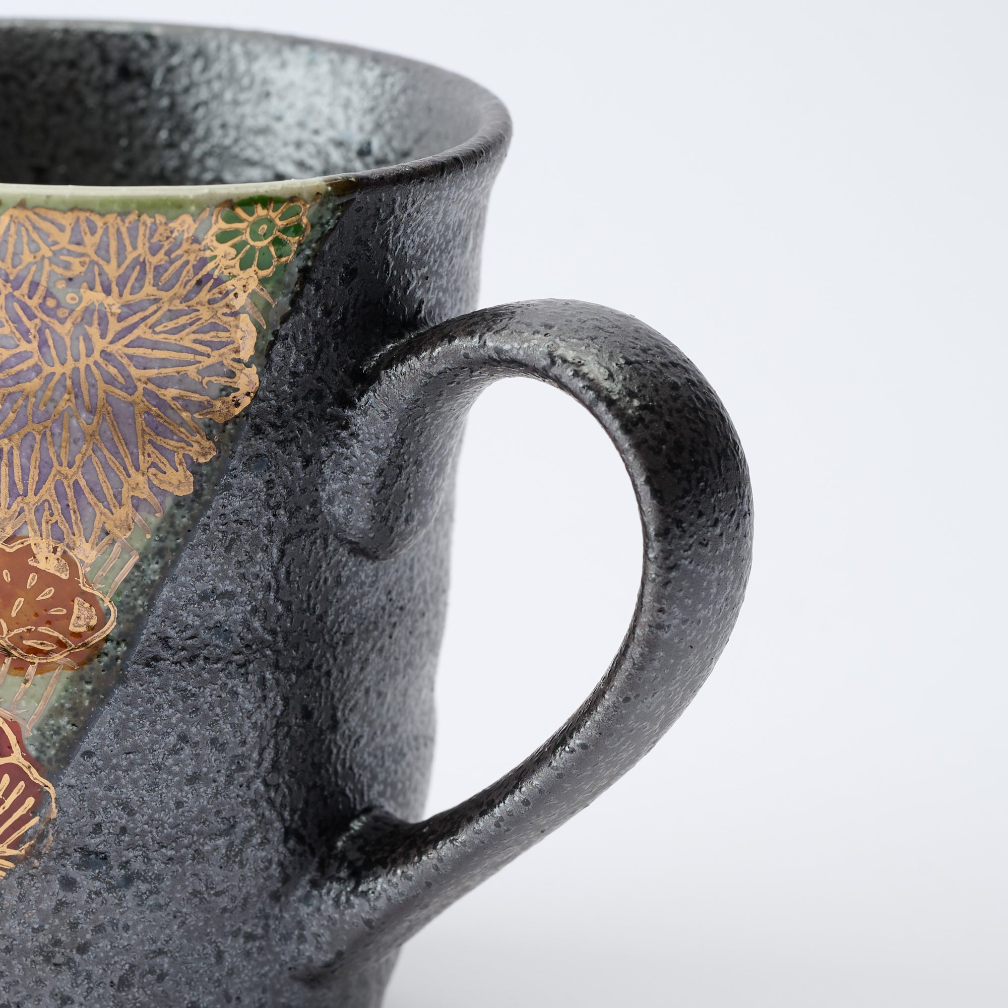 Hanazume on Black Mug Pair - JAPAN KUTANI SHOP