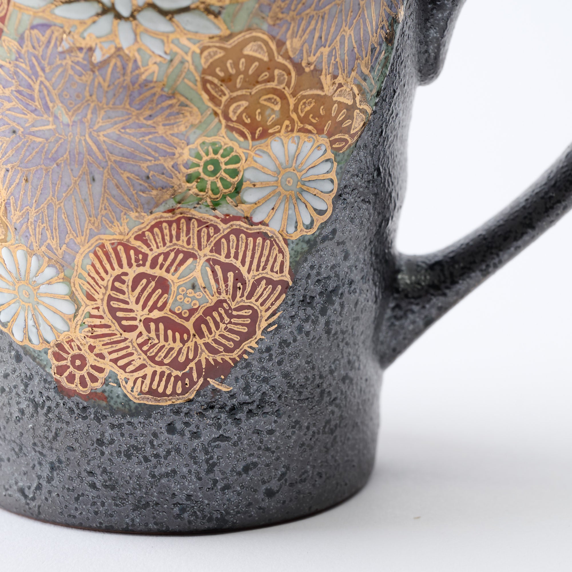 Hanazume on Black Mug Pair - JAPAN KUTANI SHOP