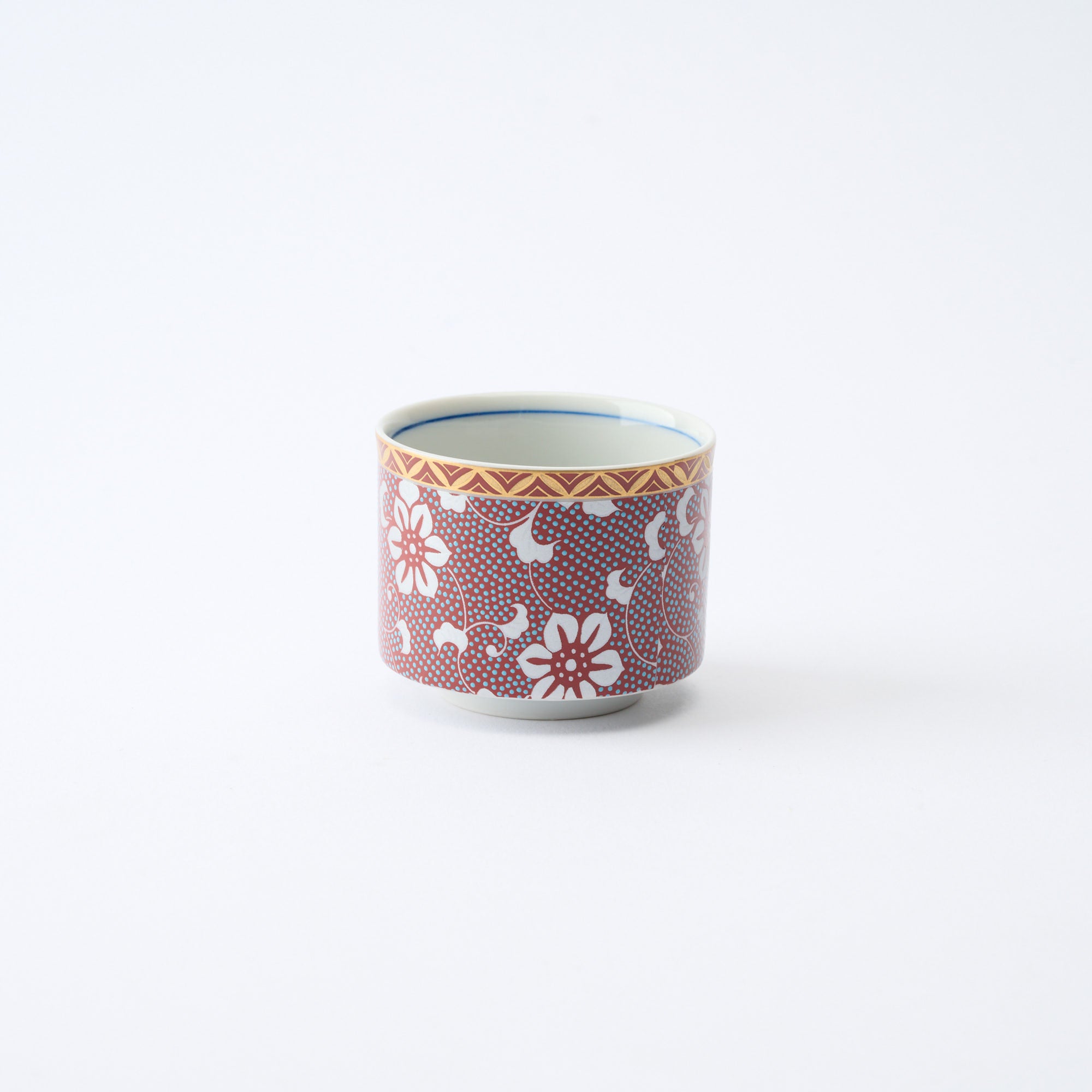 Silver Clematis Aochibu Sake Cup Pair - JAPAN KUTANI SHOP