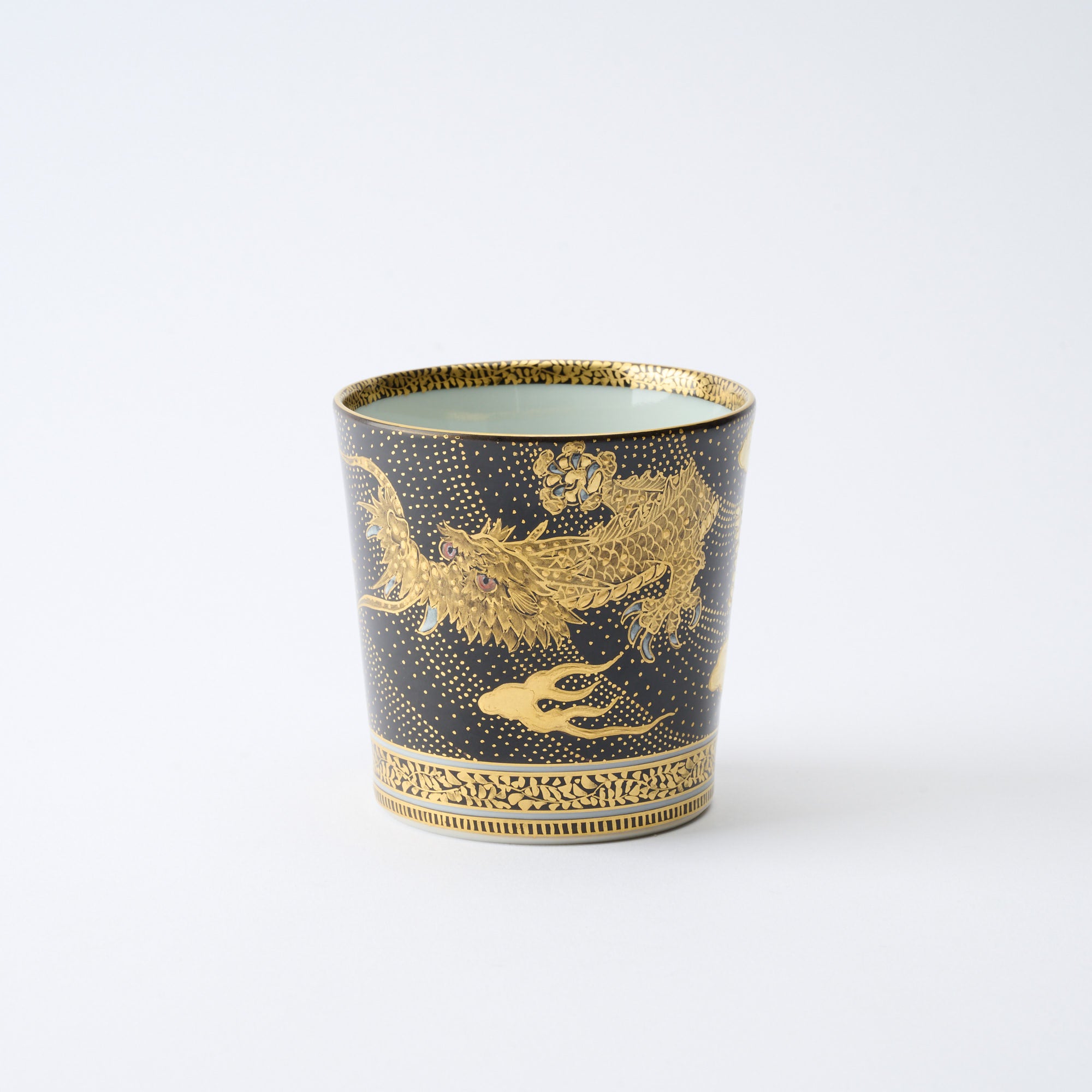 Kinrande Dragon & Phoenix Cup Pair - JAPAN KUTANI SHOP