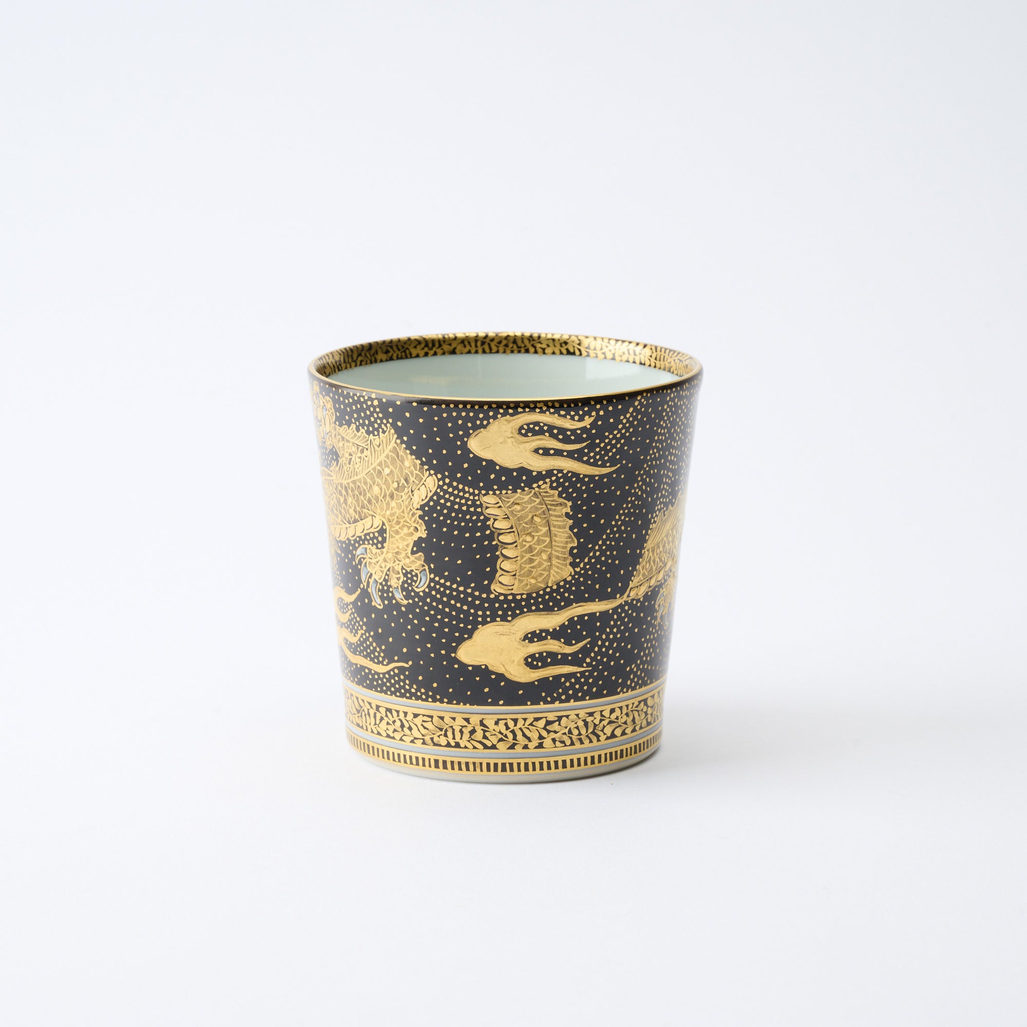 Kinrande Dragon & Phoenix Cup Pair - JAPAN KUTANI SHOP
