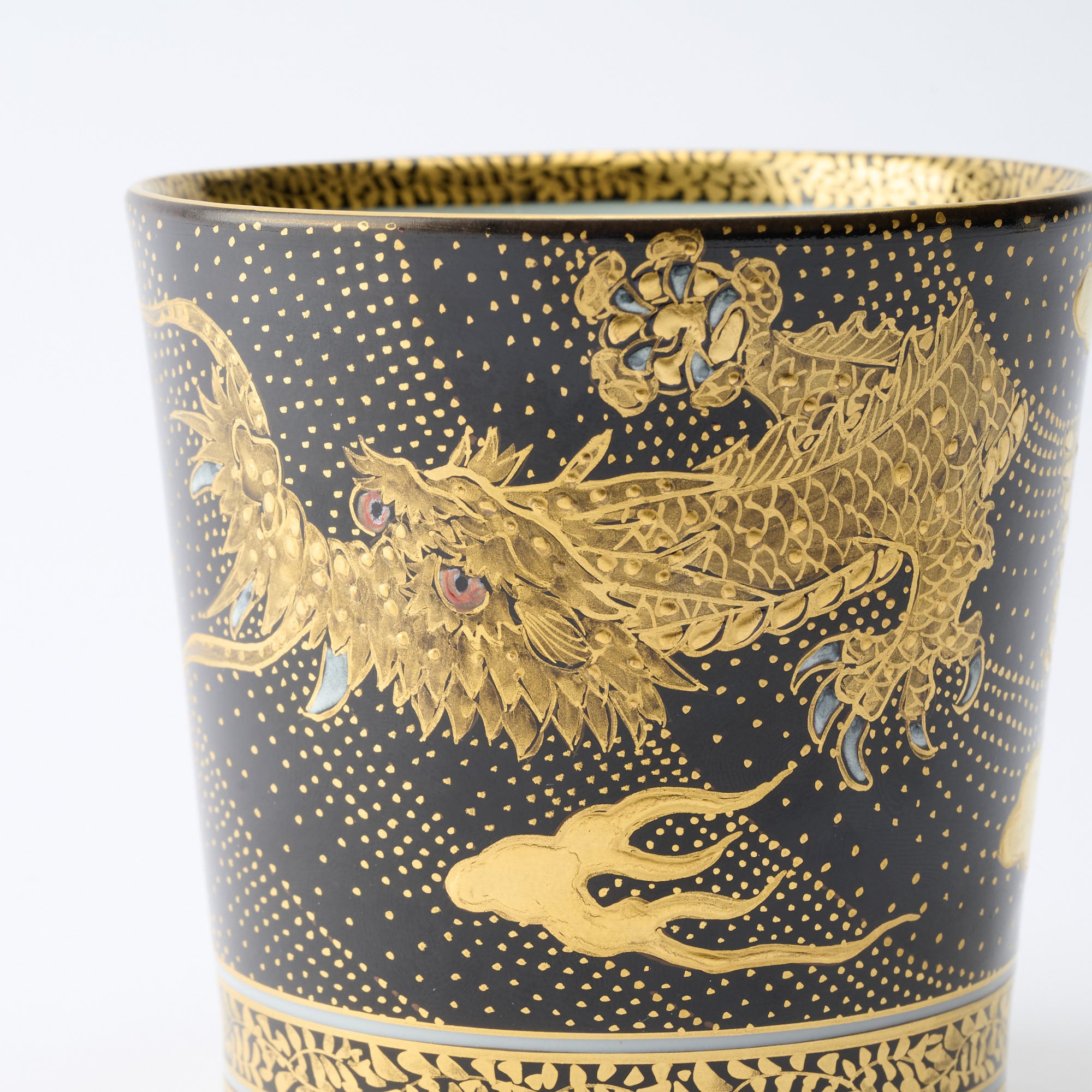 Kinrande Dragon & Phoenix Cup Pair - JAPAN KUTANI SHOP
