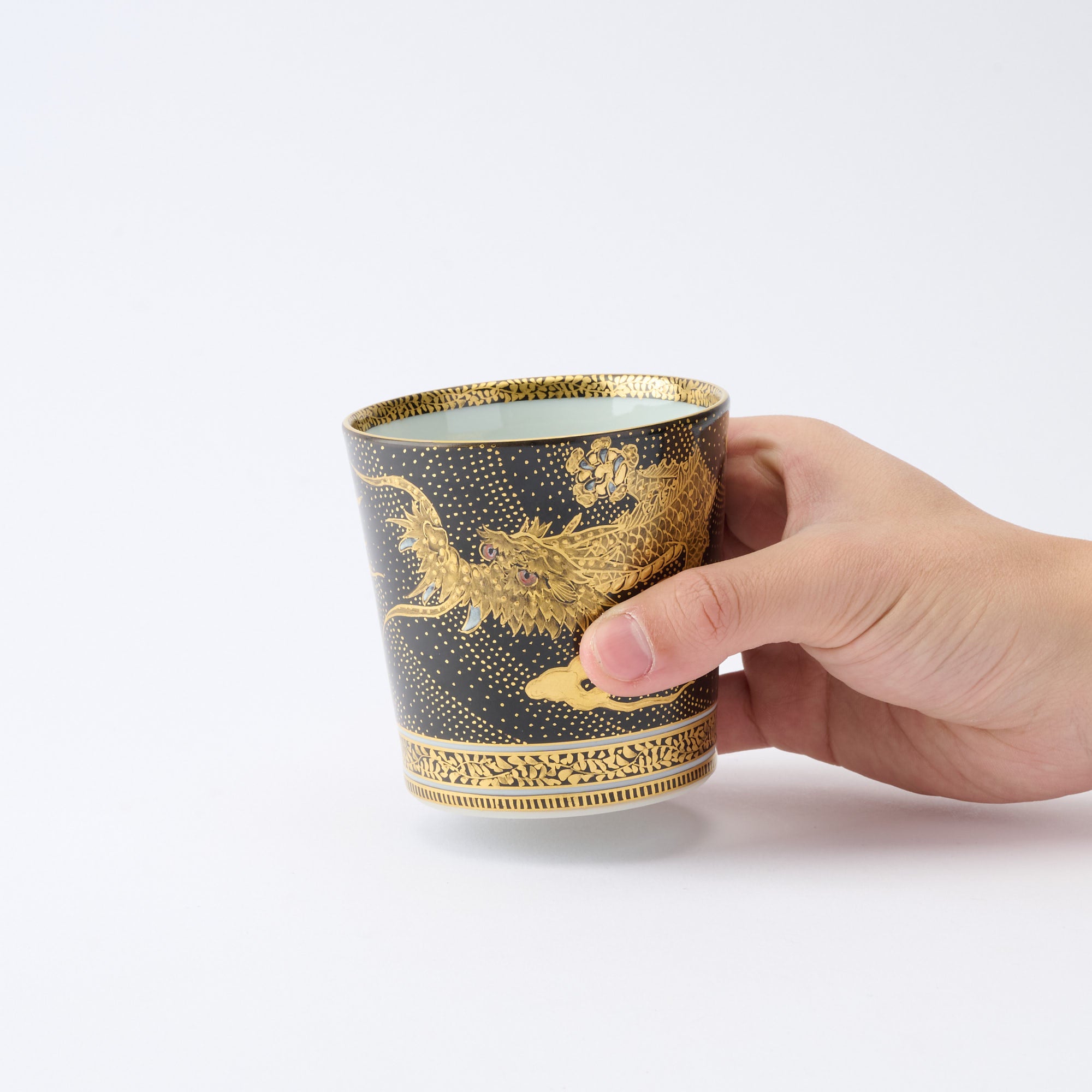 Kinrande Dragon & Phoenix Cup Pair - JAPAN KUTANI SHOP