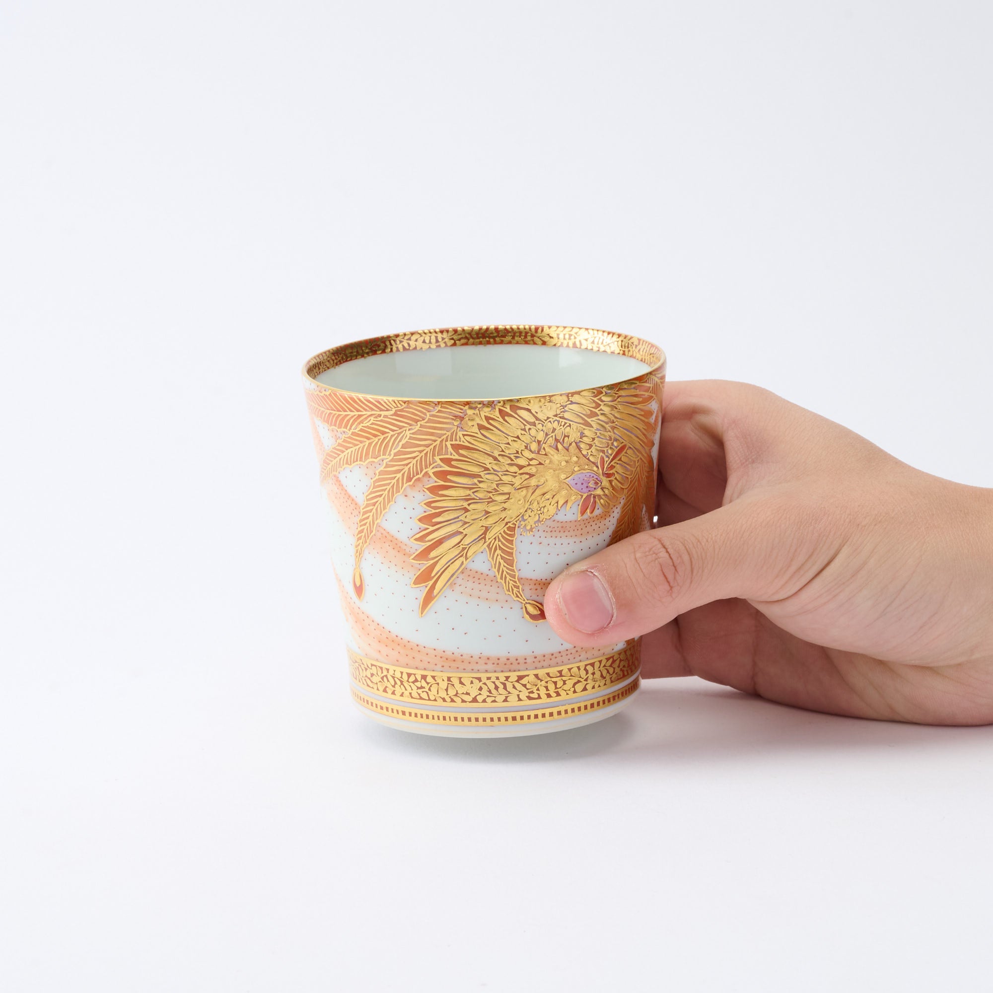 Kinrande Dragon & Phoenix Cup Pair - JAPAN KUTANI SHOP