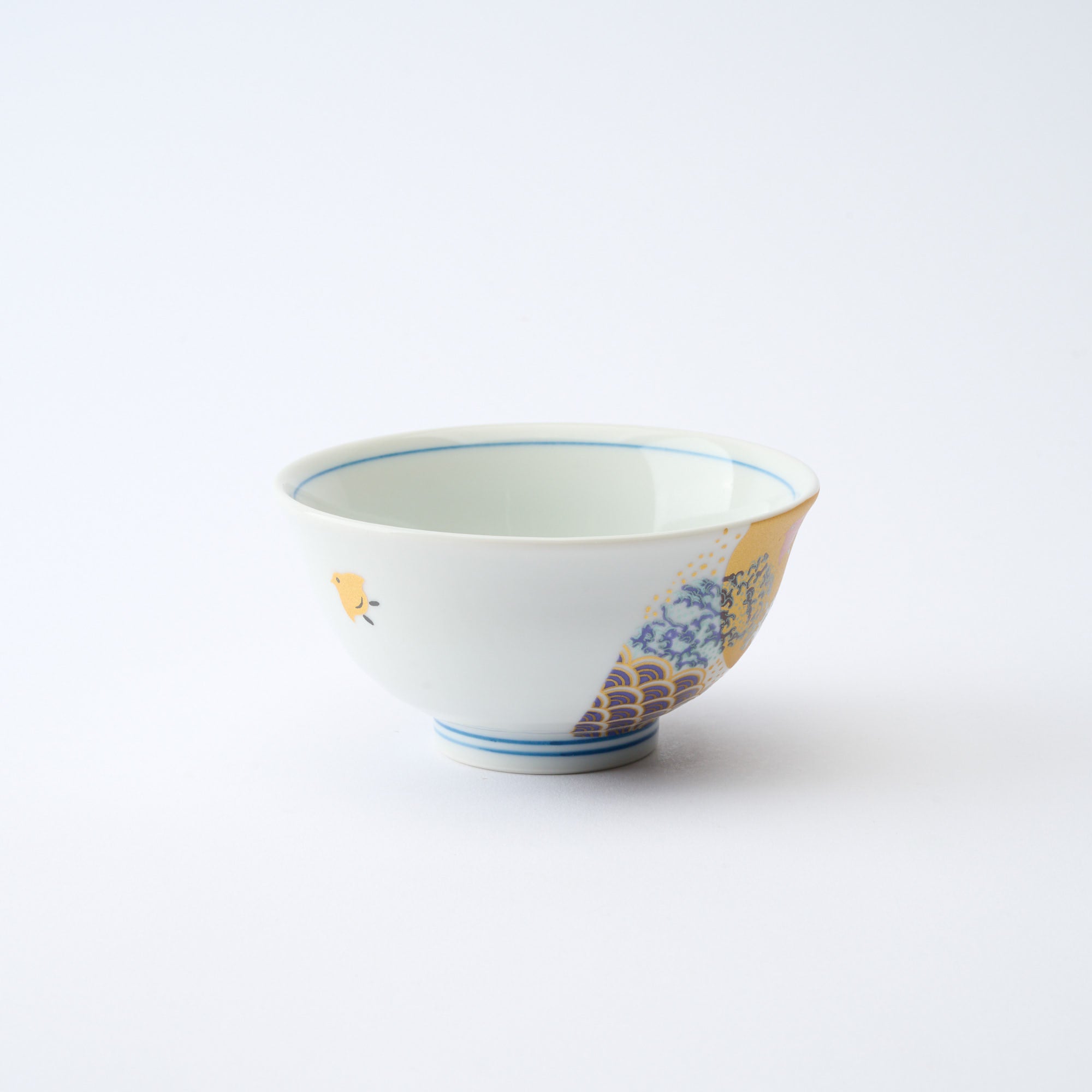Waves and Birds Japanese Rice Bowl Pair - JAPAN KUTANI SHOP