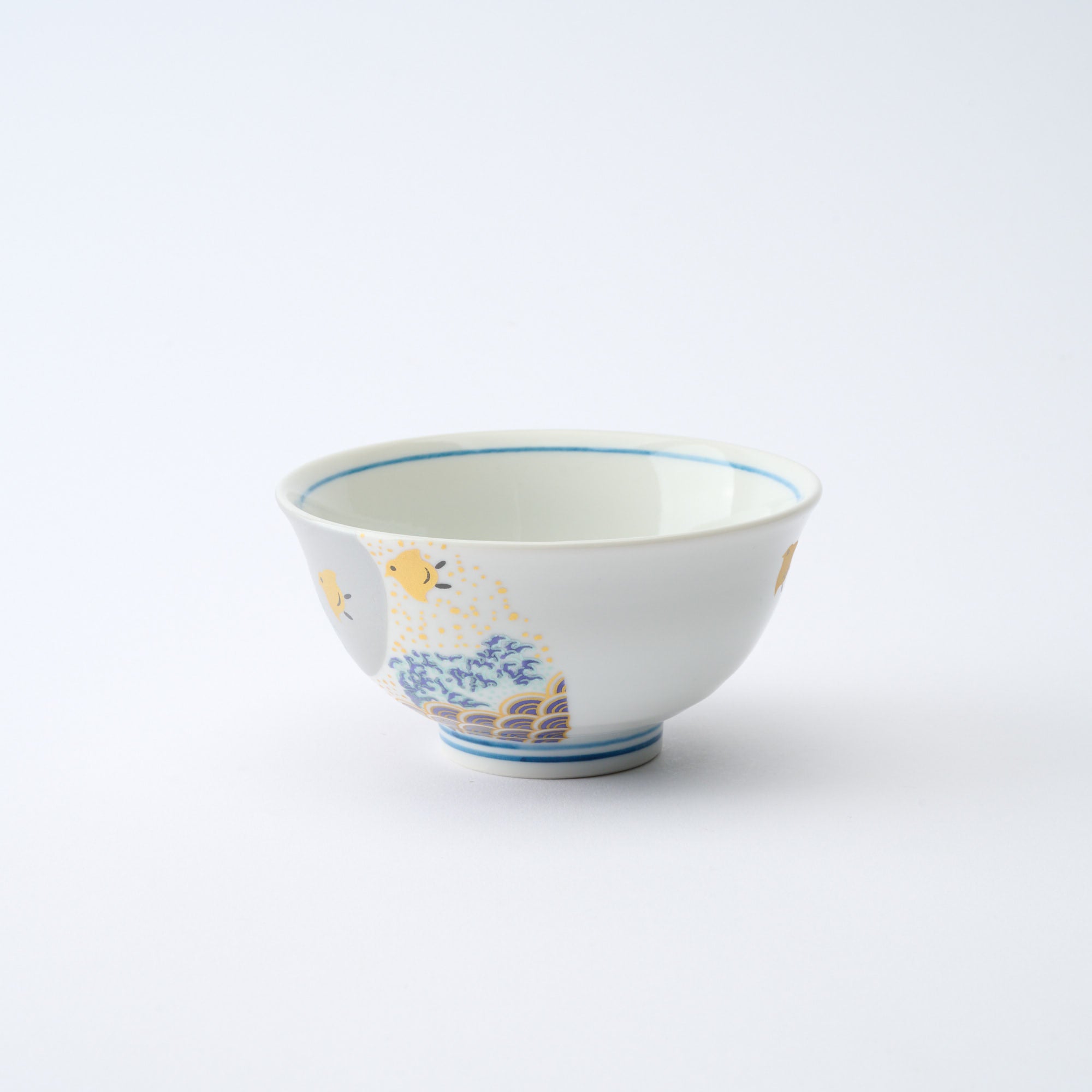 Waves and Birds Japanese Rice Bowl Pair - JAPAN KUTANI SHOP