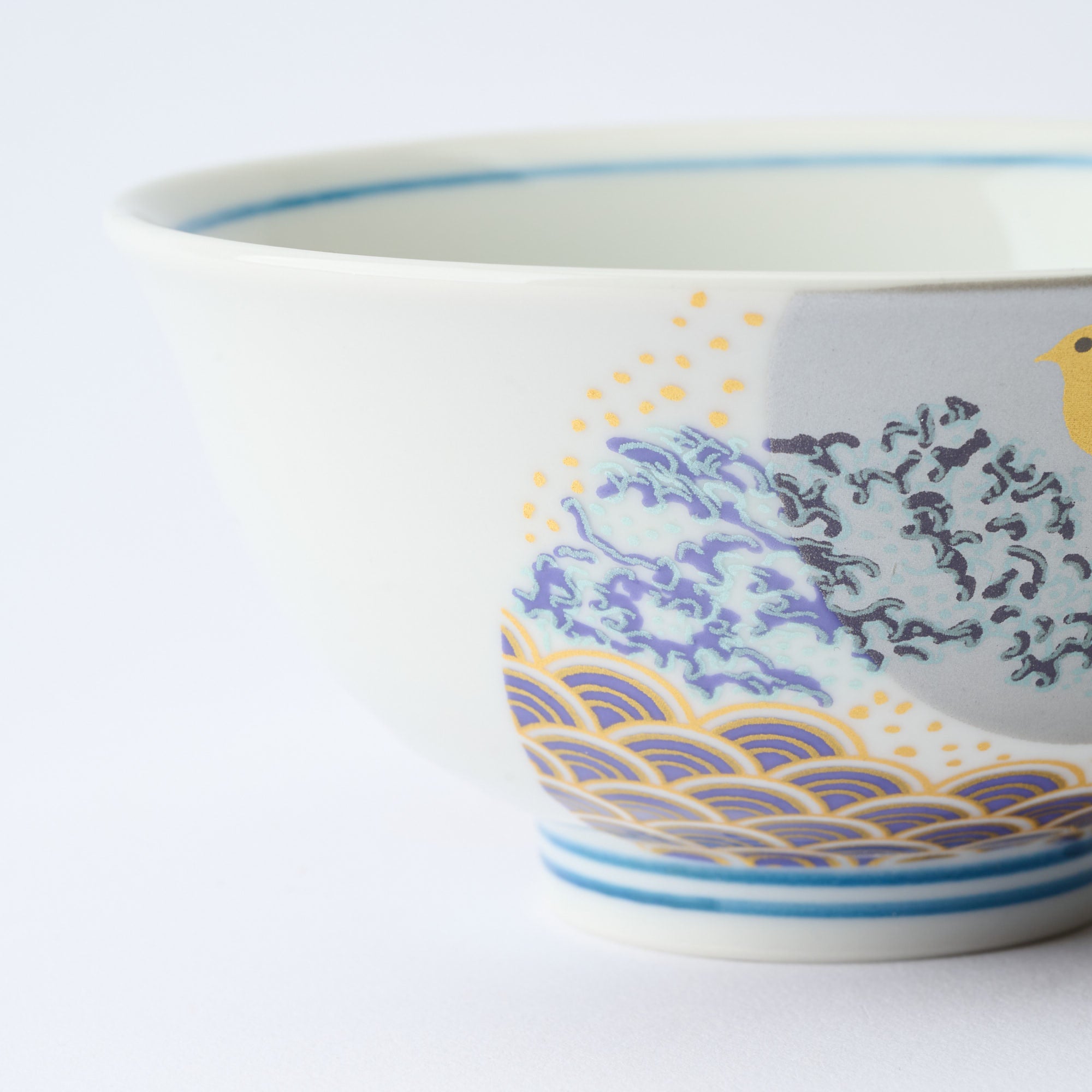 Waves and Birds Japanese Rice Bowl Pair - JAPAN KUTANI SHOP