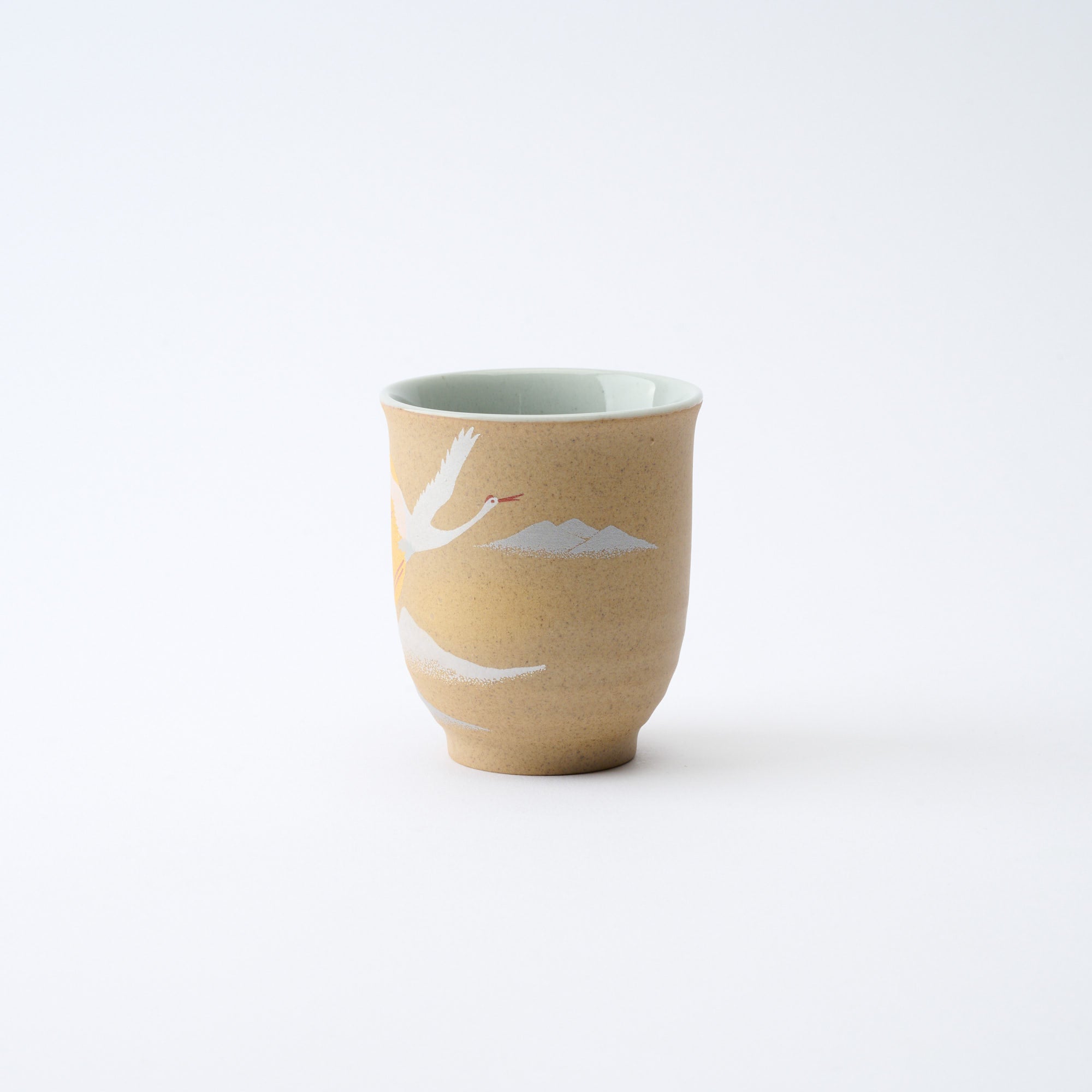 Golden and Silver Cranes Rice Bowl and Japanese Yunomi Teacup Pair Set - JAPAN KUTANI SHOP