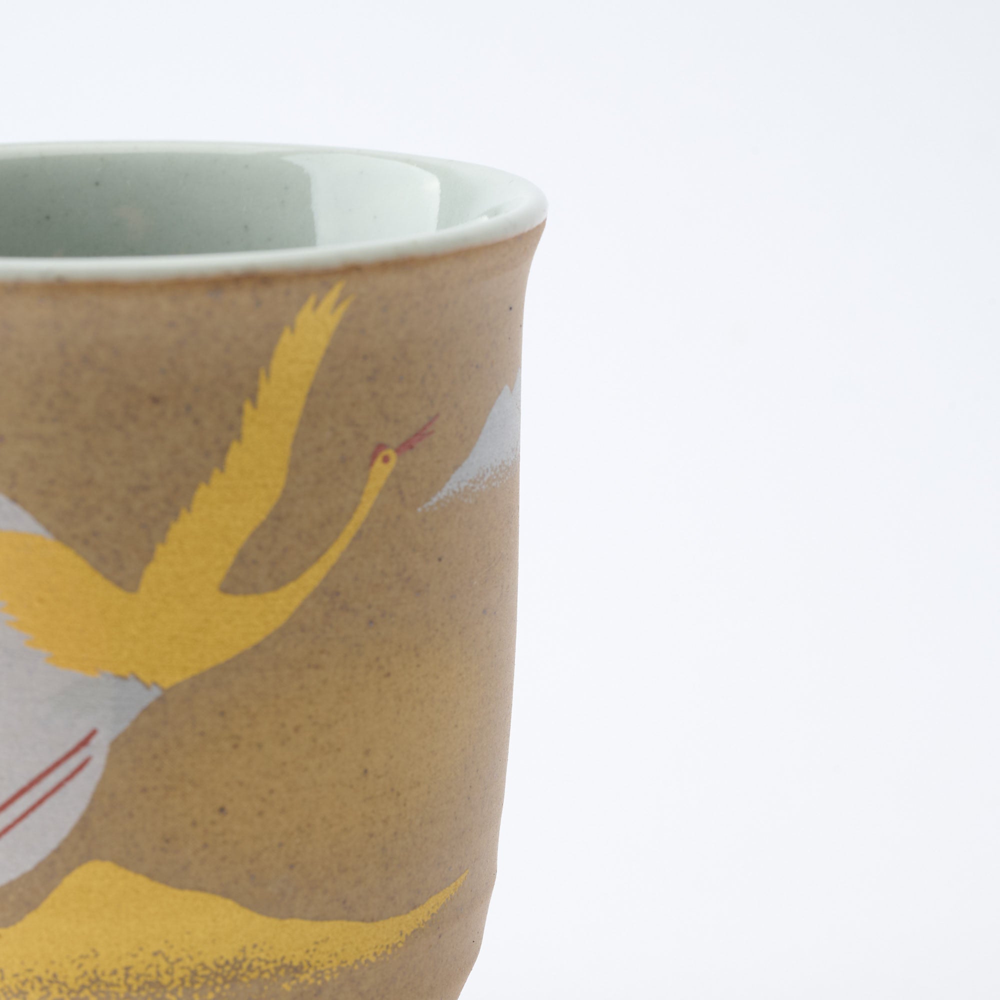 Golden and Silver Cranes Rice Bowl and Japanese Yunomi Teacup Pair Set - JAPAN KUTANI SHOP