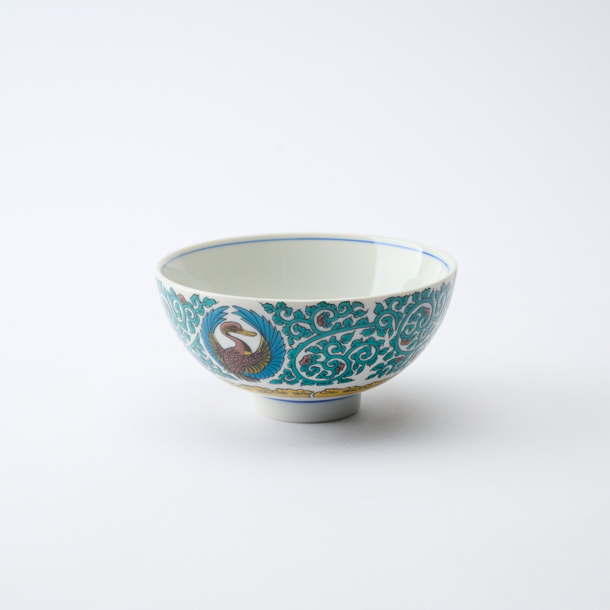 Arabesque and Crane Japanese Rice Bowl - JAPAN KUTANI SHOP