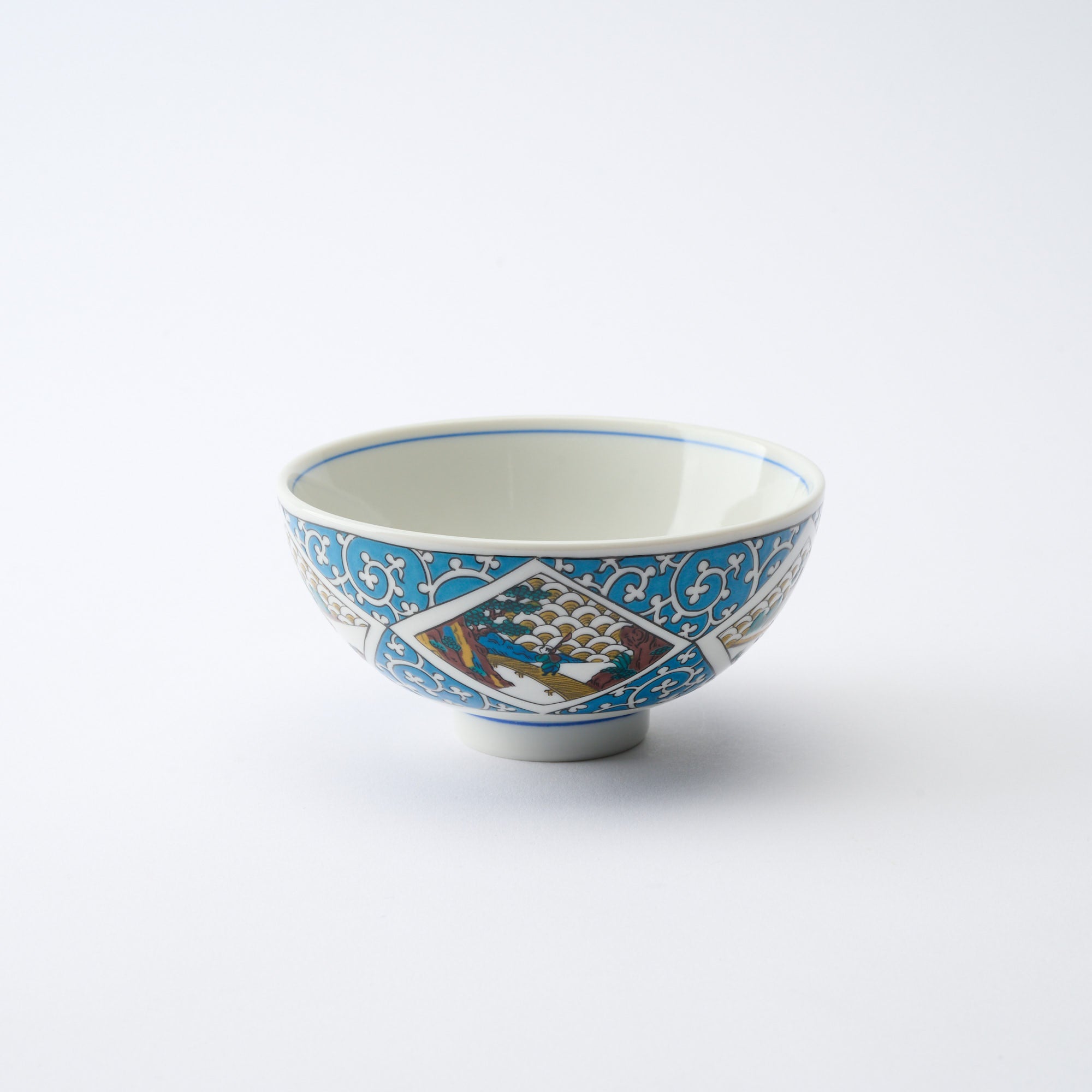 Arabesque and Sansui Japanese Rice Bowl - JAPAN KUTANI SHOP