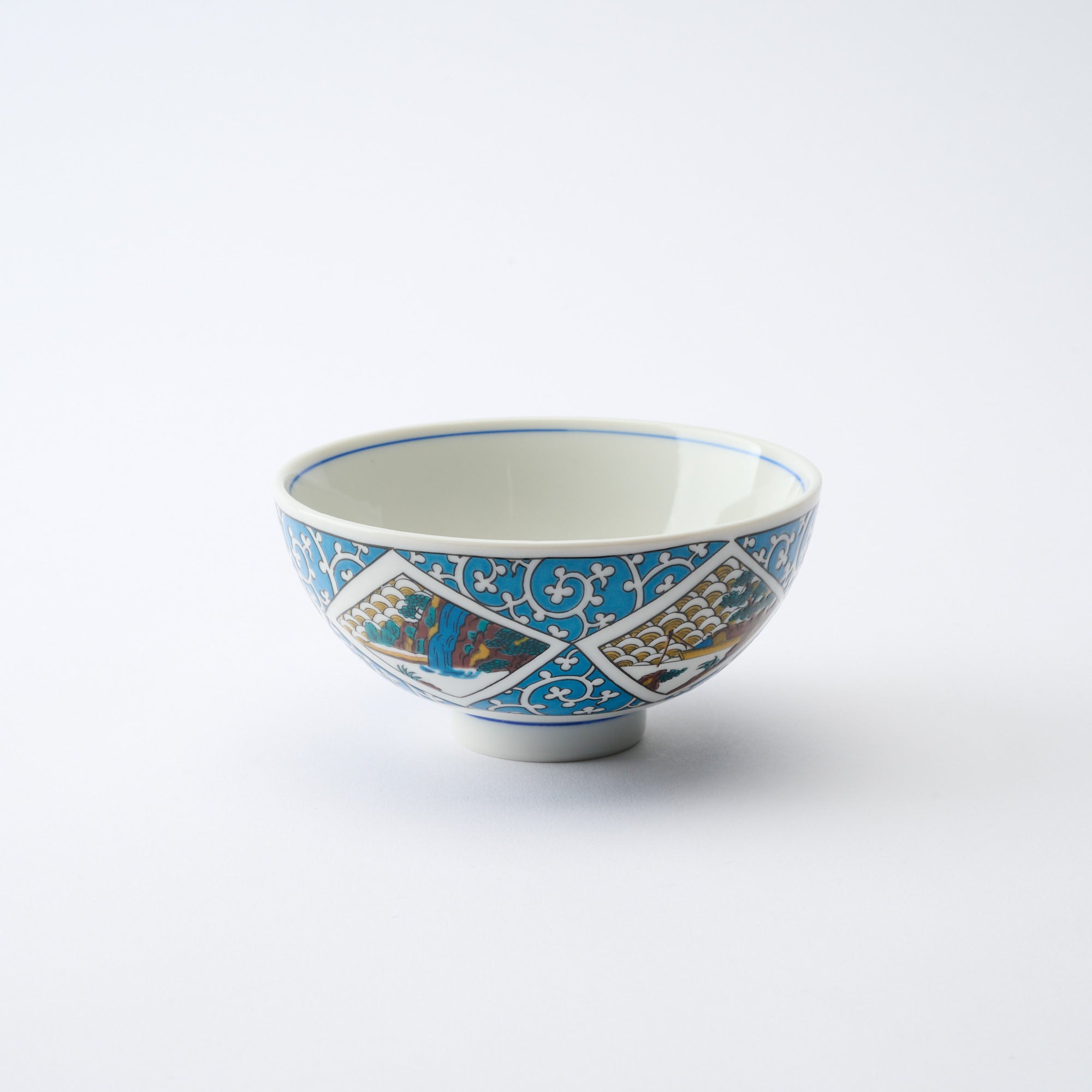 Arabesque and Sansui Japanese Rice Bowl - JAPAN KUTANI SHOP