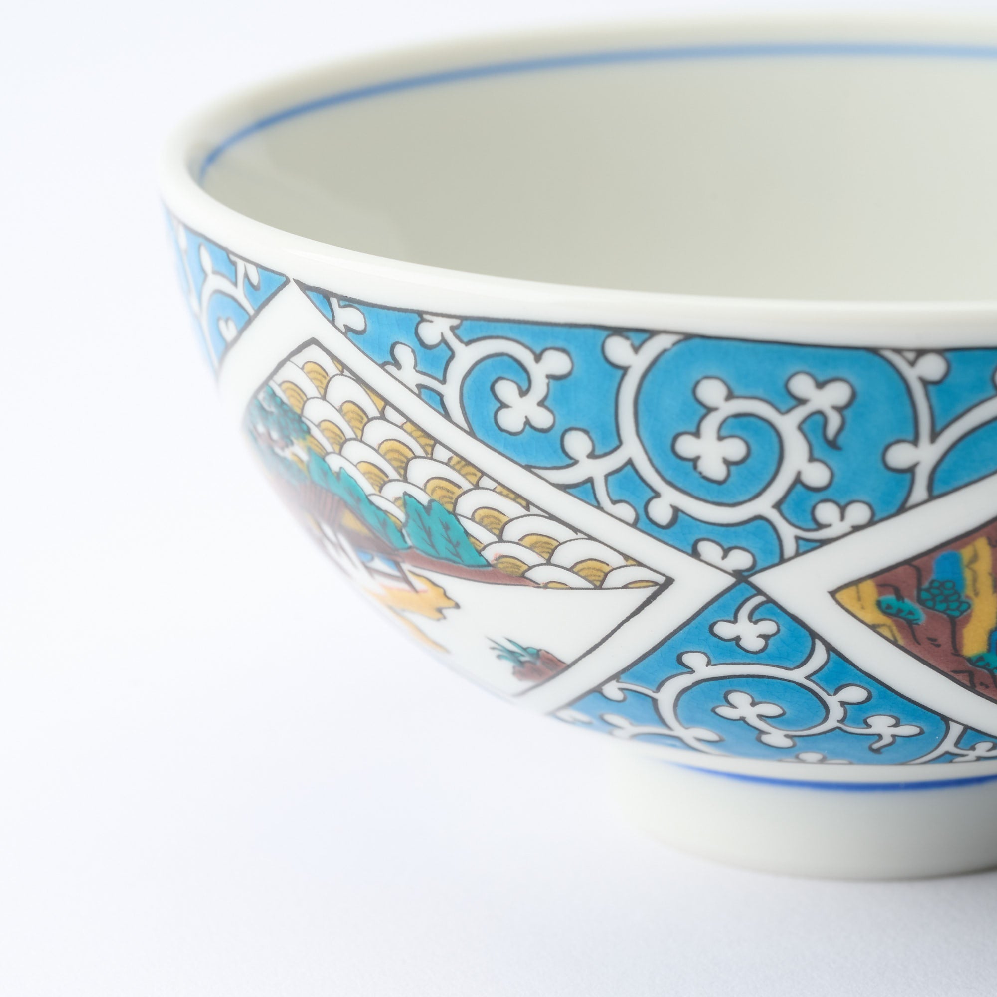 Arabesque and Sansui Japanese Rice Bowl - JAPAN KUTANI SHOP