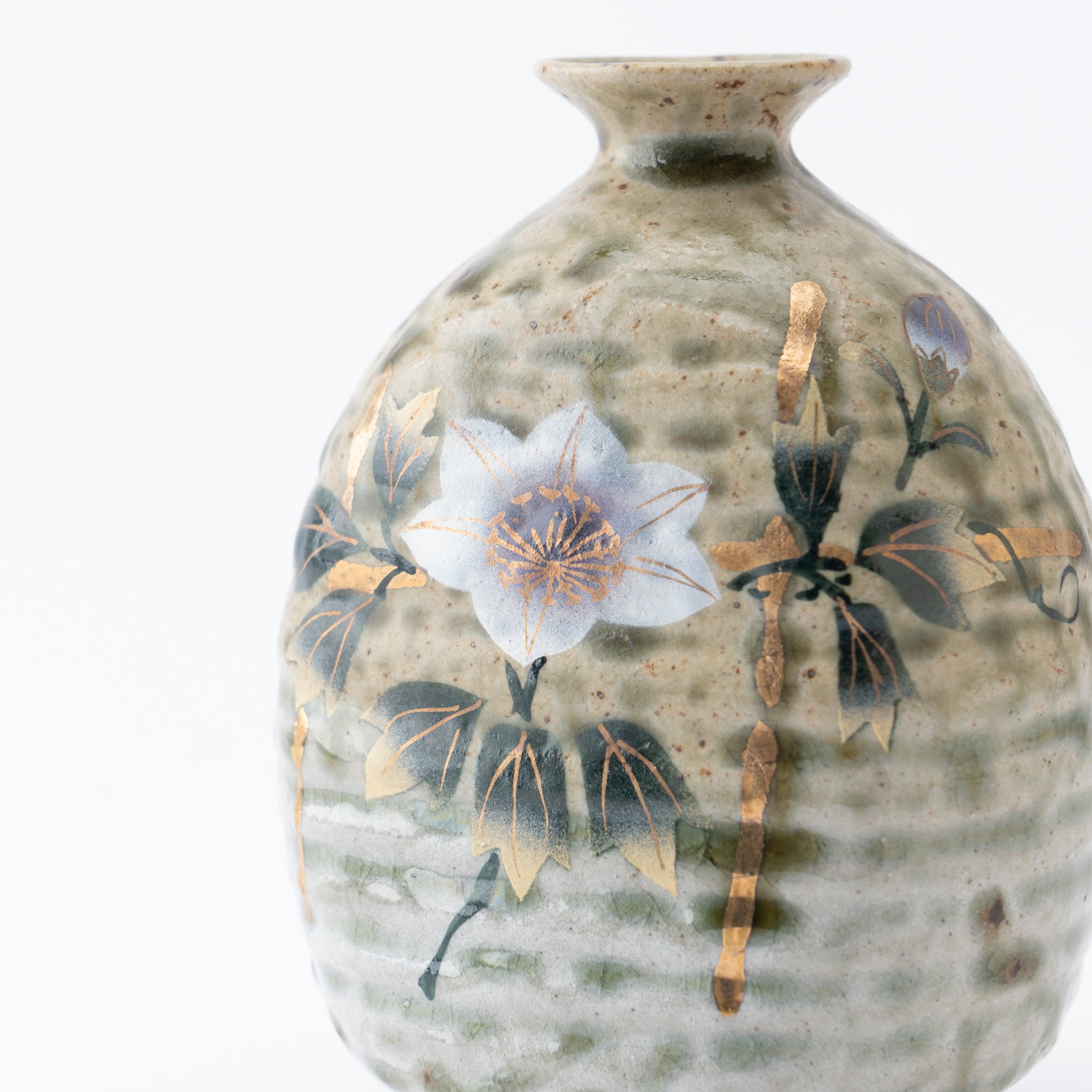 White Clematis Sake Set - JAPAN KUTANI SHOP