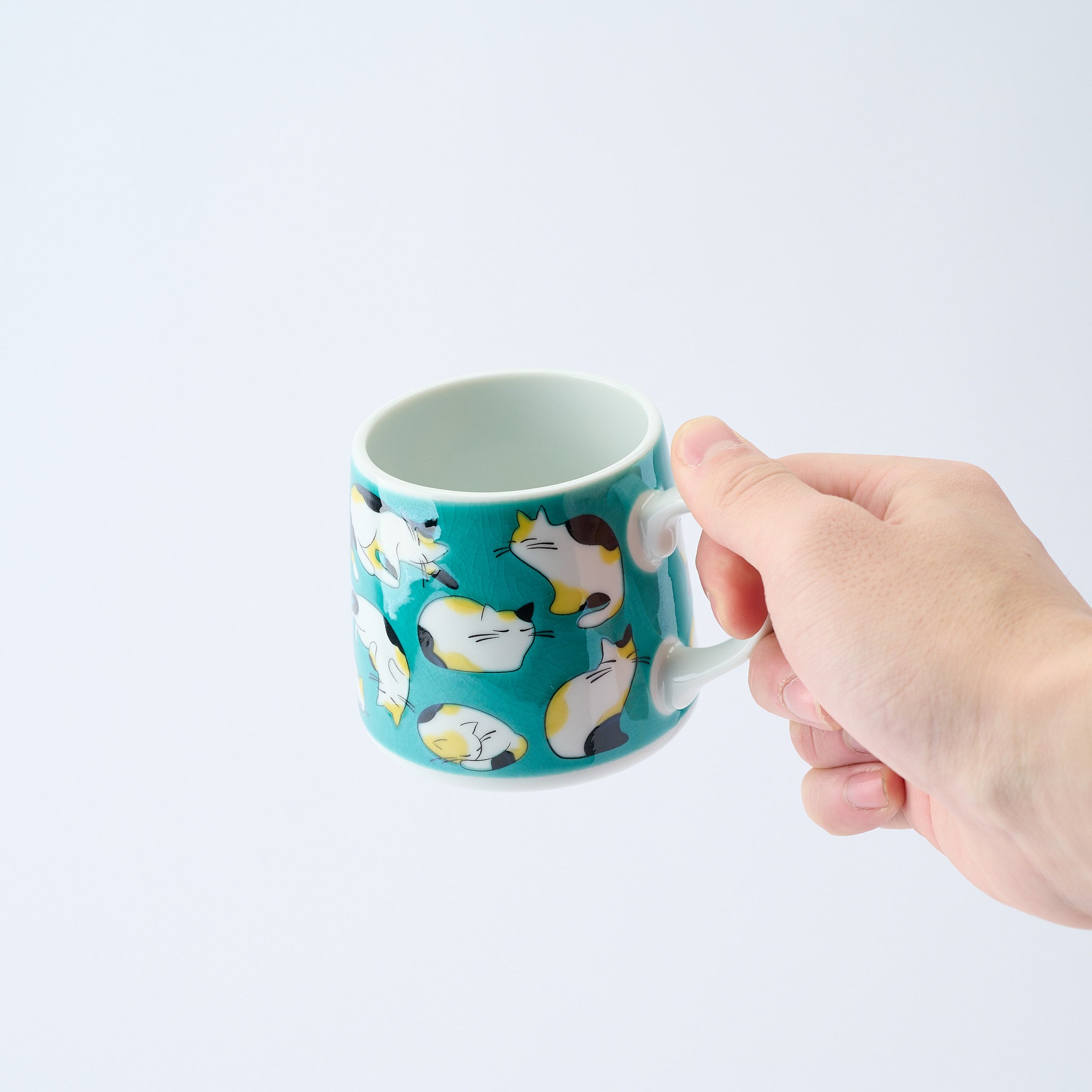 Playful Calico Cat Mug - JAPAN KUTANI SHOP