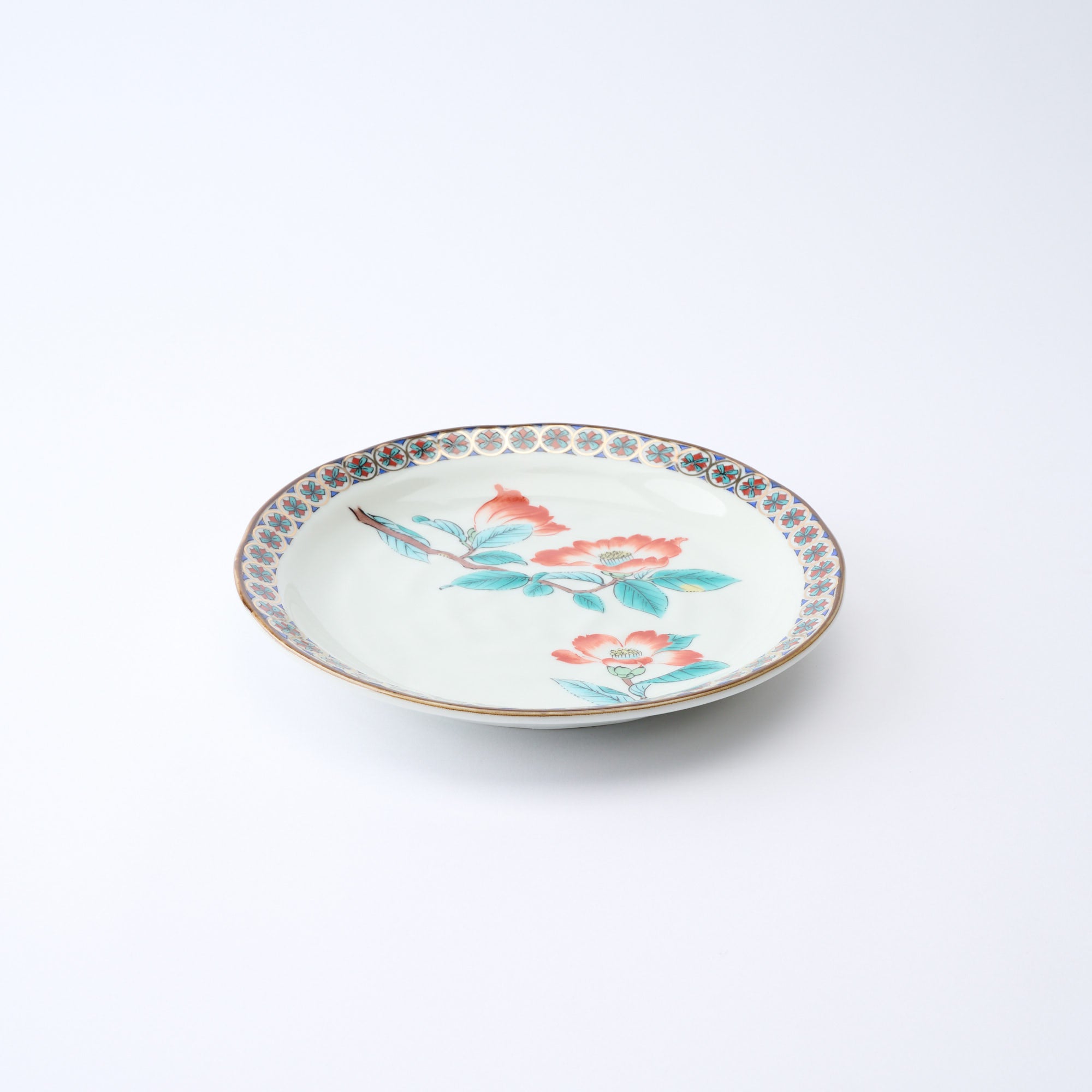 Five Flowers Patterned Rim Side Plate Set - JAPAN KUTANI SHOP