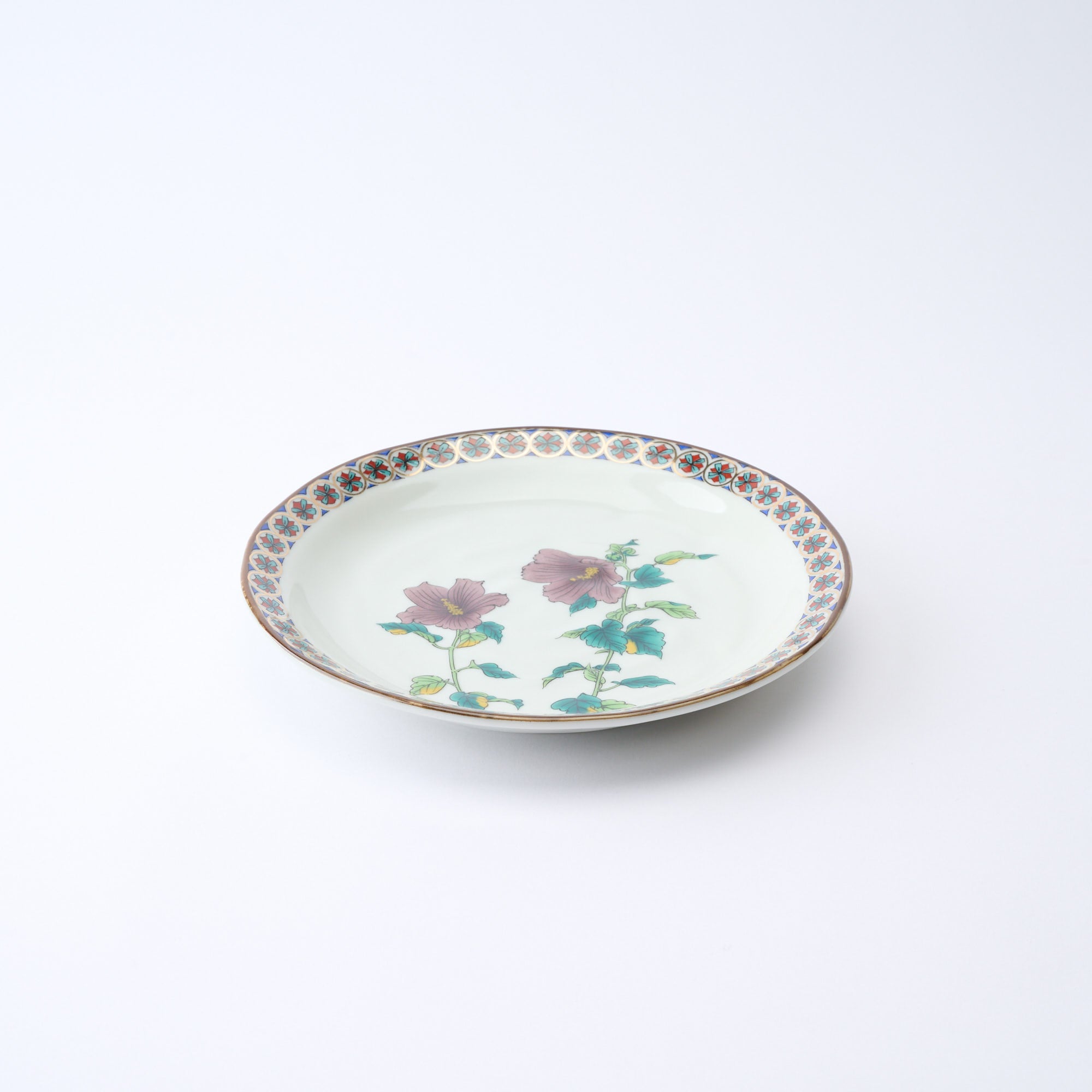 Five Flowers Patterned Rim Side Plate Set - JAPAN KUTANI SHOP