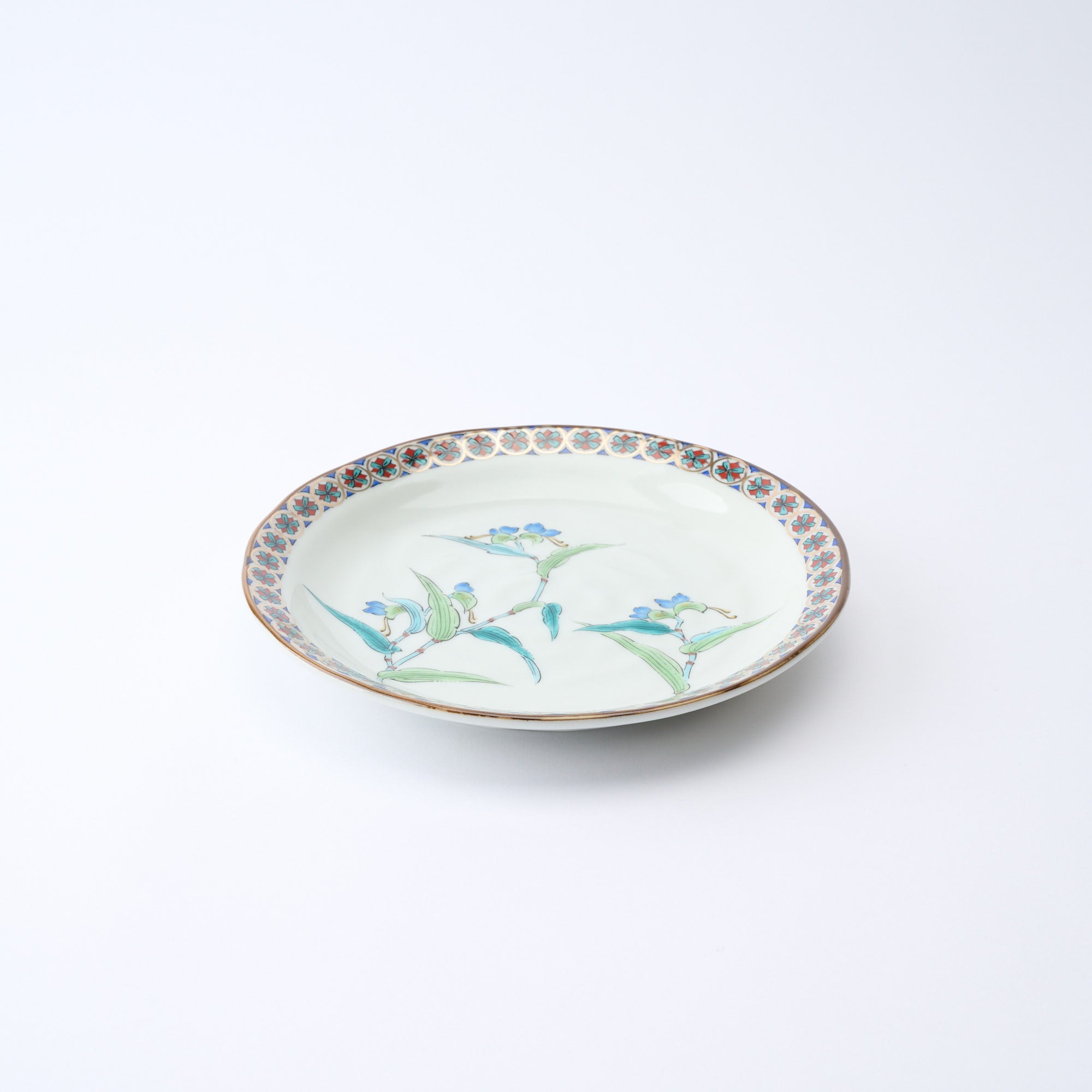 Five Flowers Patterned Rim Side Plate Set - JAPAN KUTANI SHOP