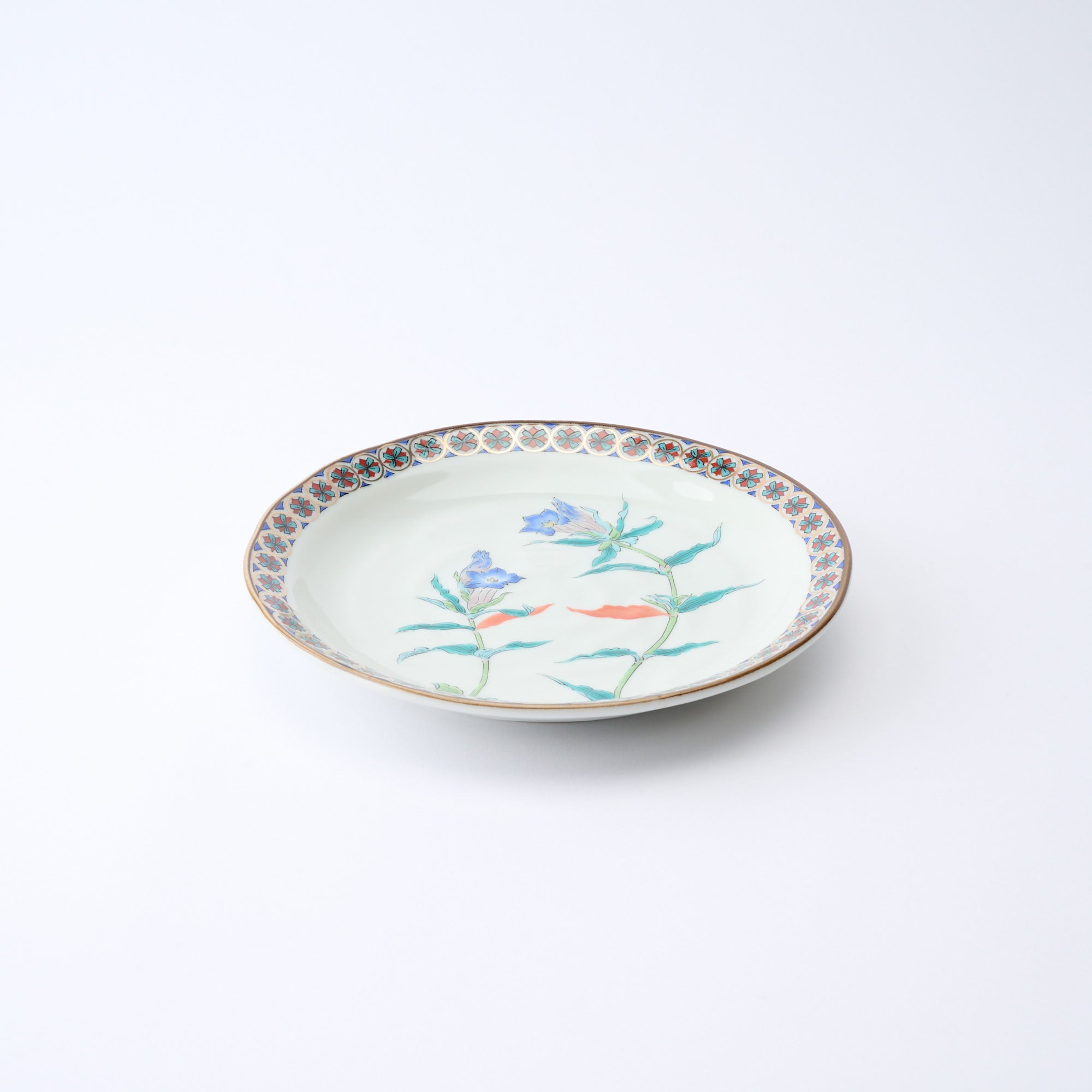 Five Flowers Patterned Rim Side Plate Set - JAPAN KUTANI SHOP