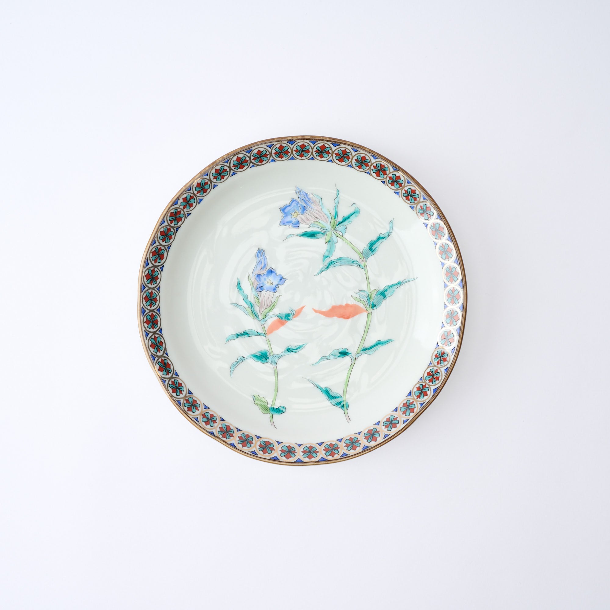 Five Flowers Patterned Rim Side Plate Set - JAPAN KUTANI SHOP