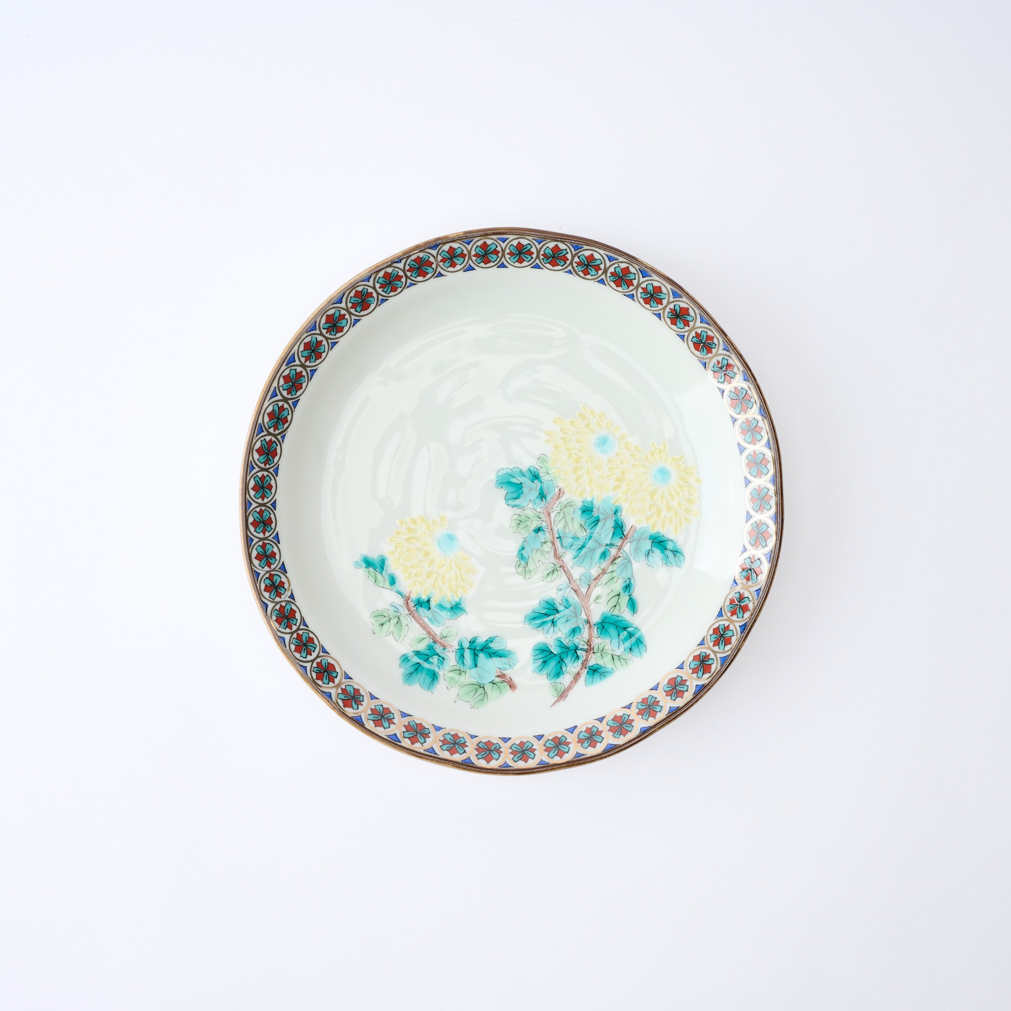 Five Flowers Patterned Rim Side Plate Set - JAPAN KUTANI SHOP