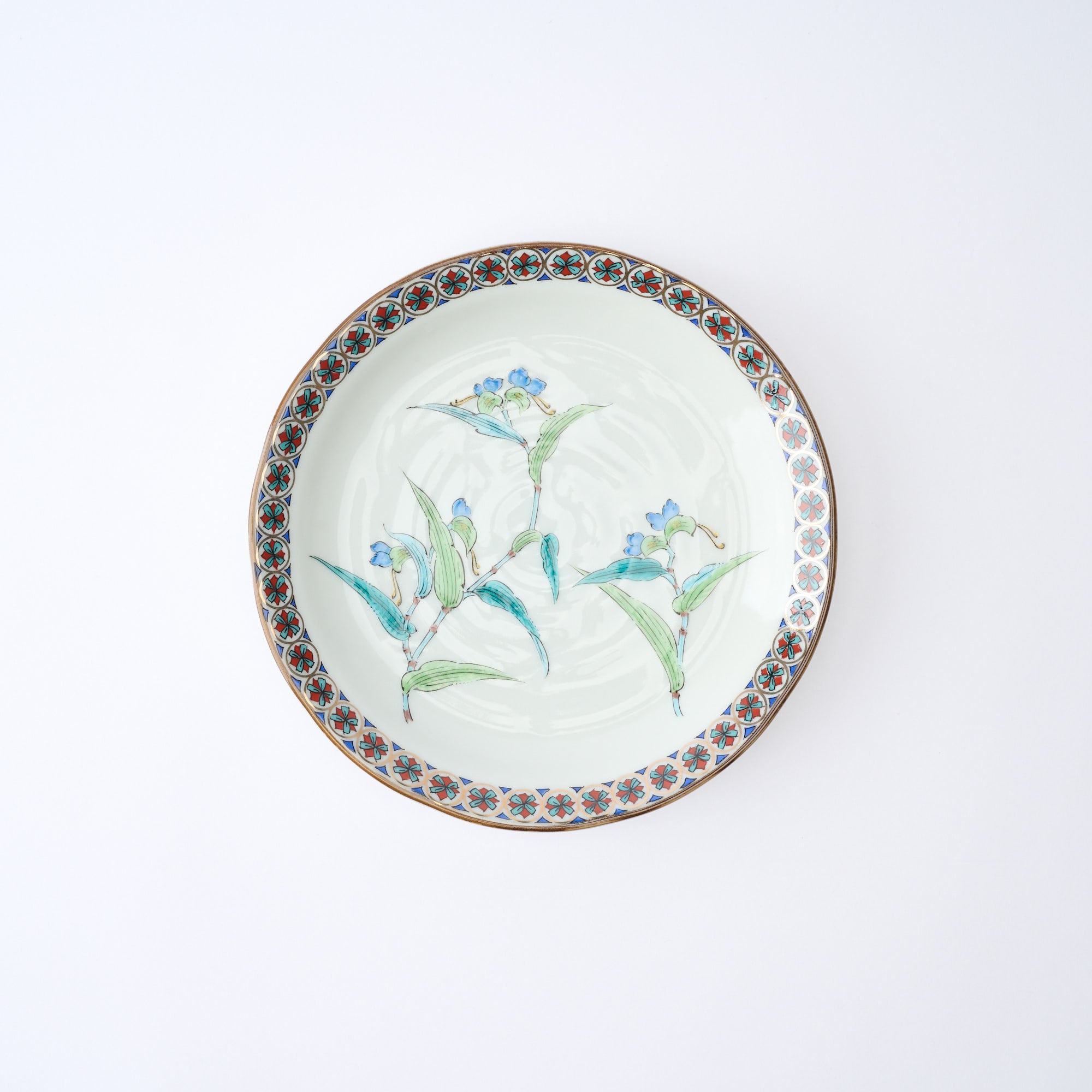 Five Flowers Patterned Rim Side Plate Set - JAPAN KUTANI SHOP