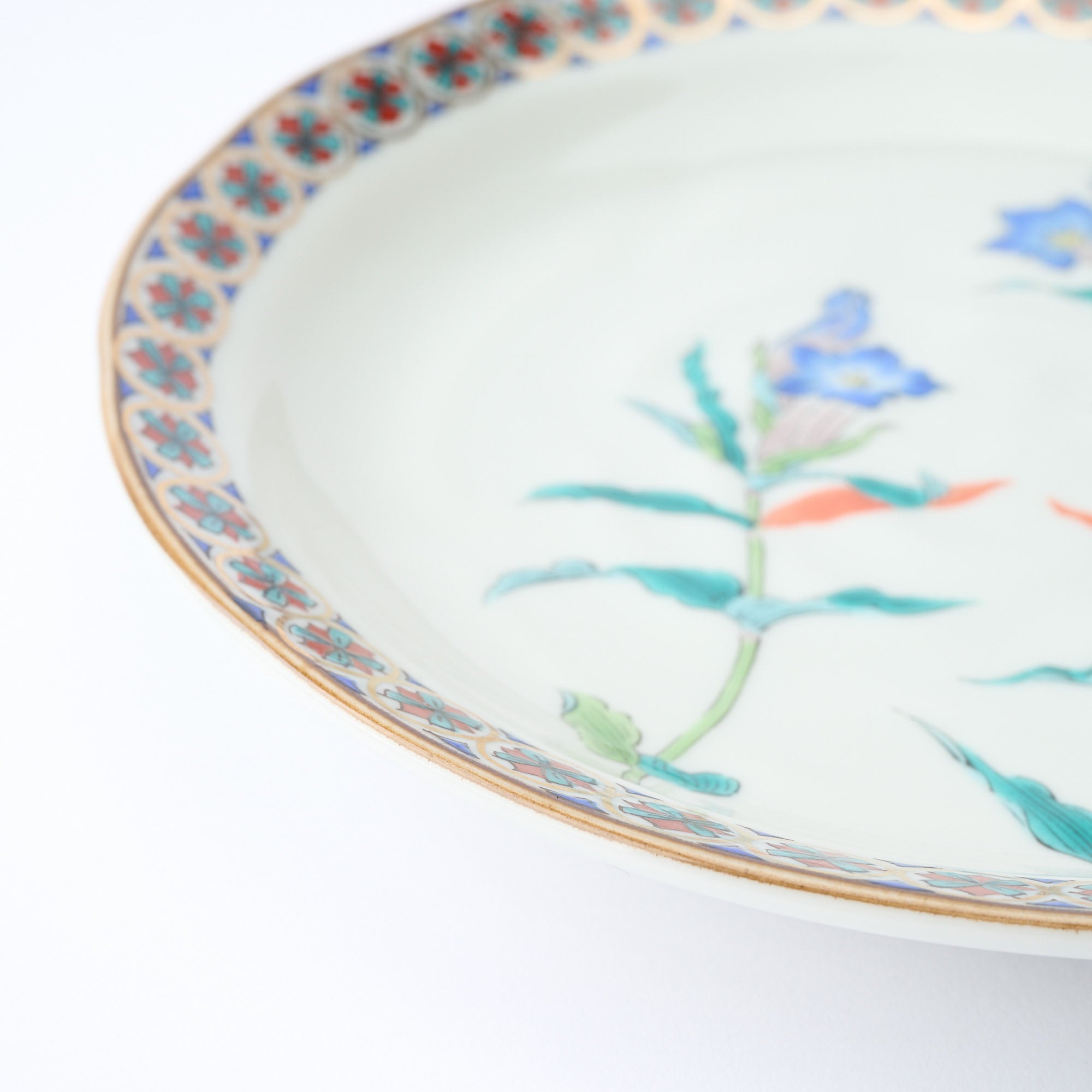 Five Flowers Patterned Rim Side Plate Set - JAPAN KUTANI SHOP