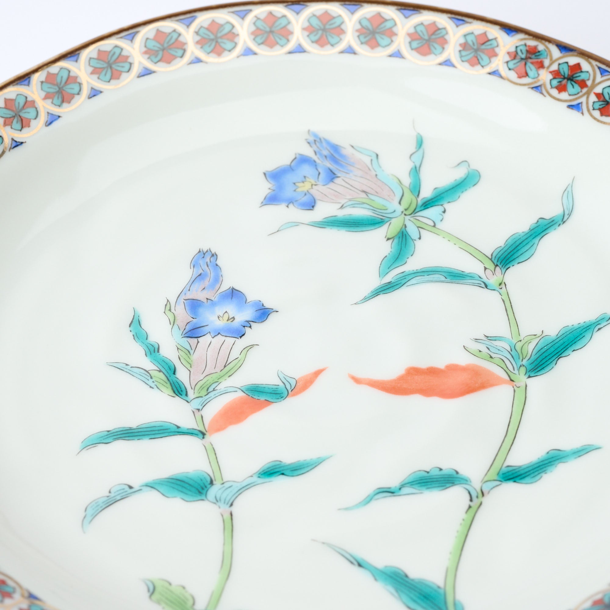 Five Flowers Patterned Rim Side Plate Set - JAPAN KUTANI SHOP
