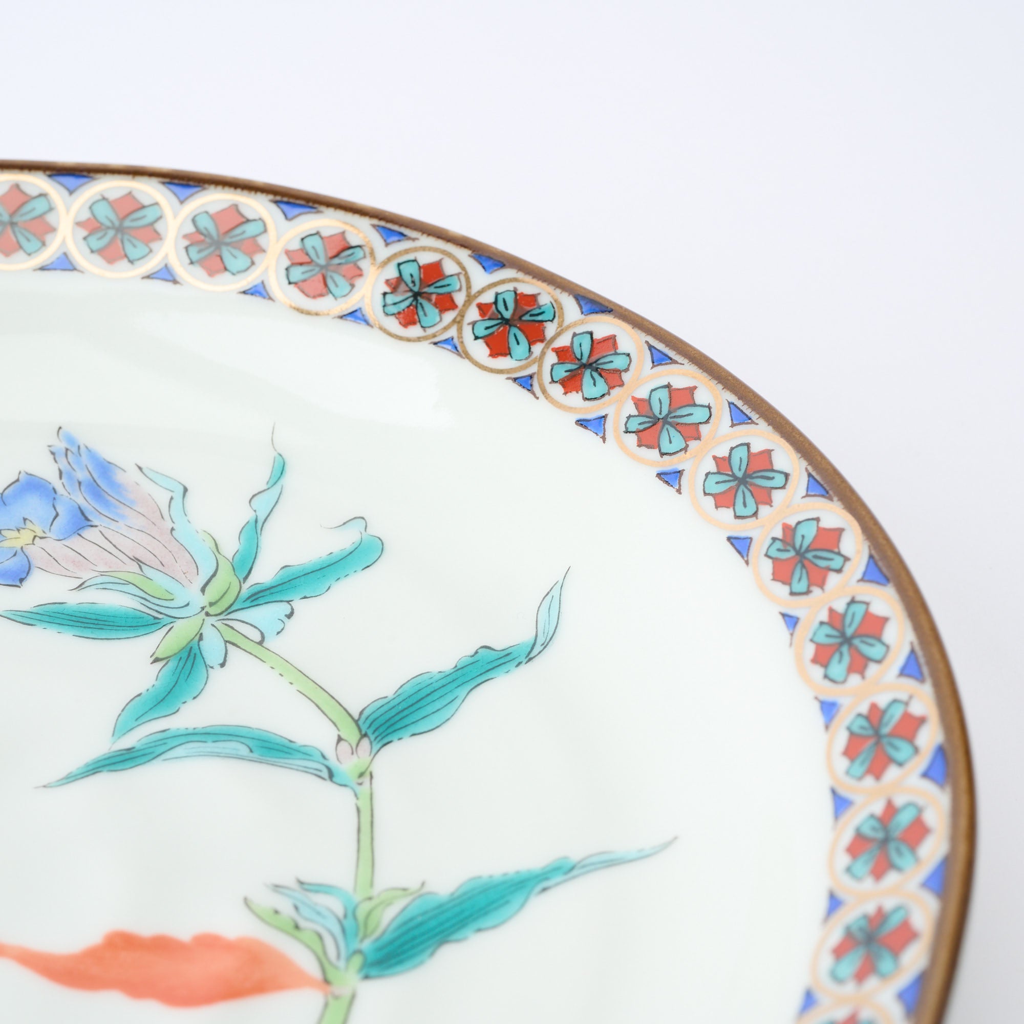 Five Flowers Patterned Rim Side Plate Set - JAPAN KUTANI SHOP
