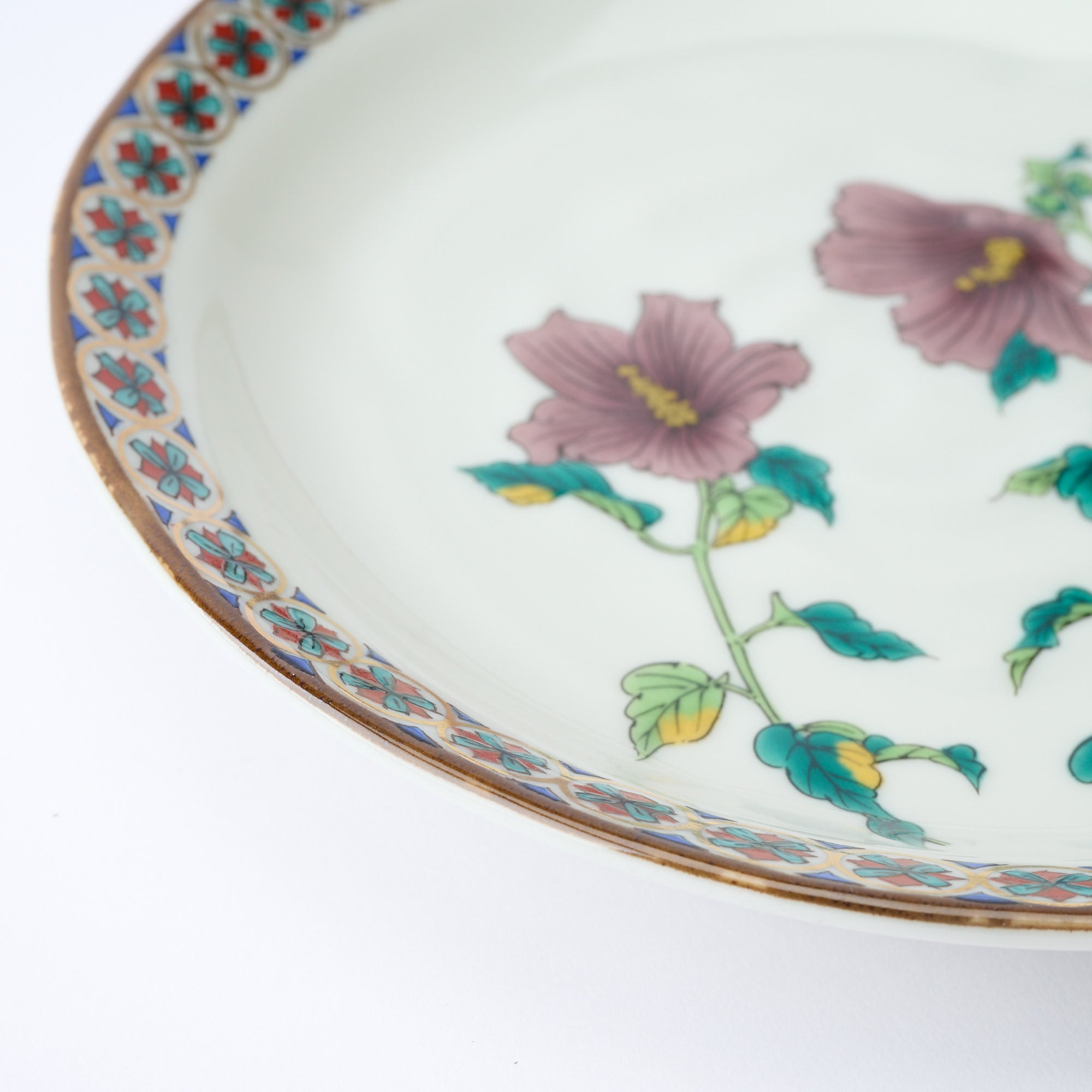 Five Flowers Patterned Rim Side Plate Set - JAPAN KUTANI SHOP