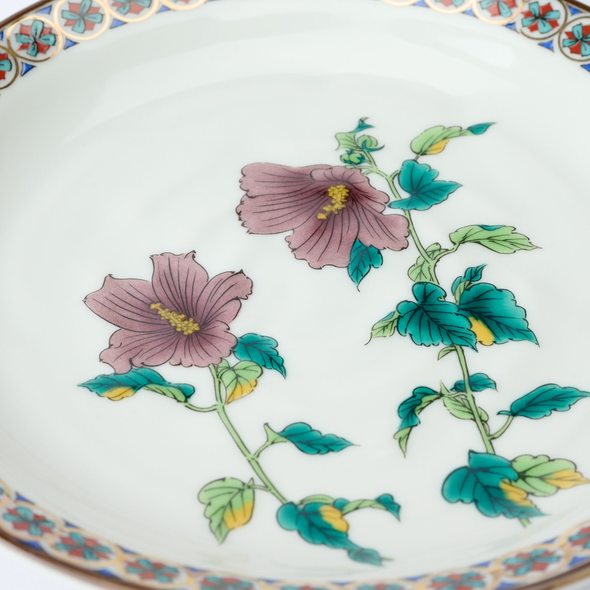 Five Flowers Patterned Rim Side Plate Set - JAPAN KUTANI SHOP