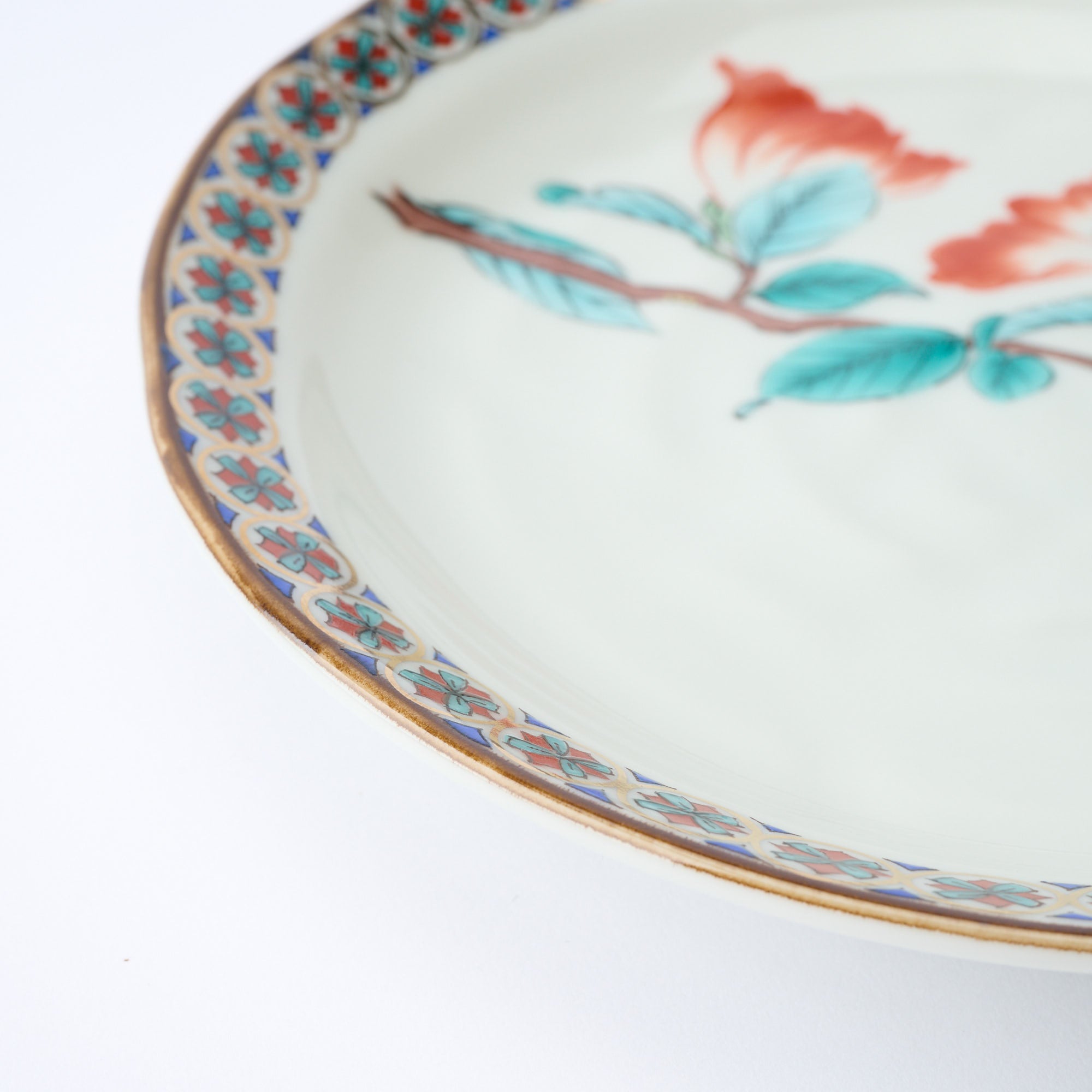 Five Flowers Patterned Rim Side Plate Set - JAPAN KUTANI SHOP