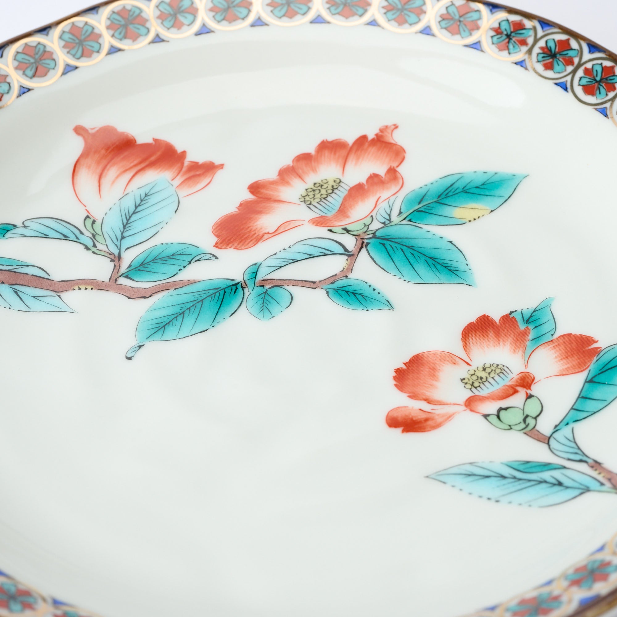 Five Flowers Patterned Rim Side Plate Set - JAPAN KUTANI SHOP